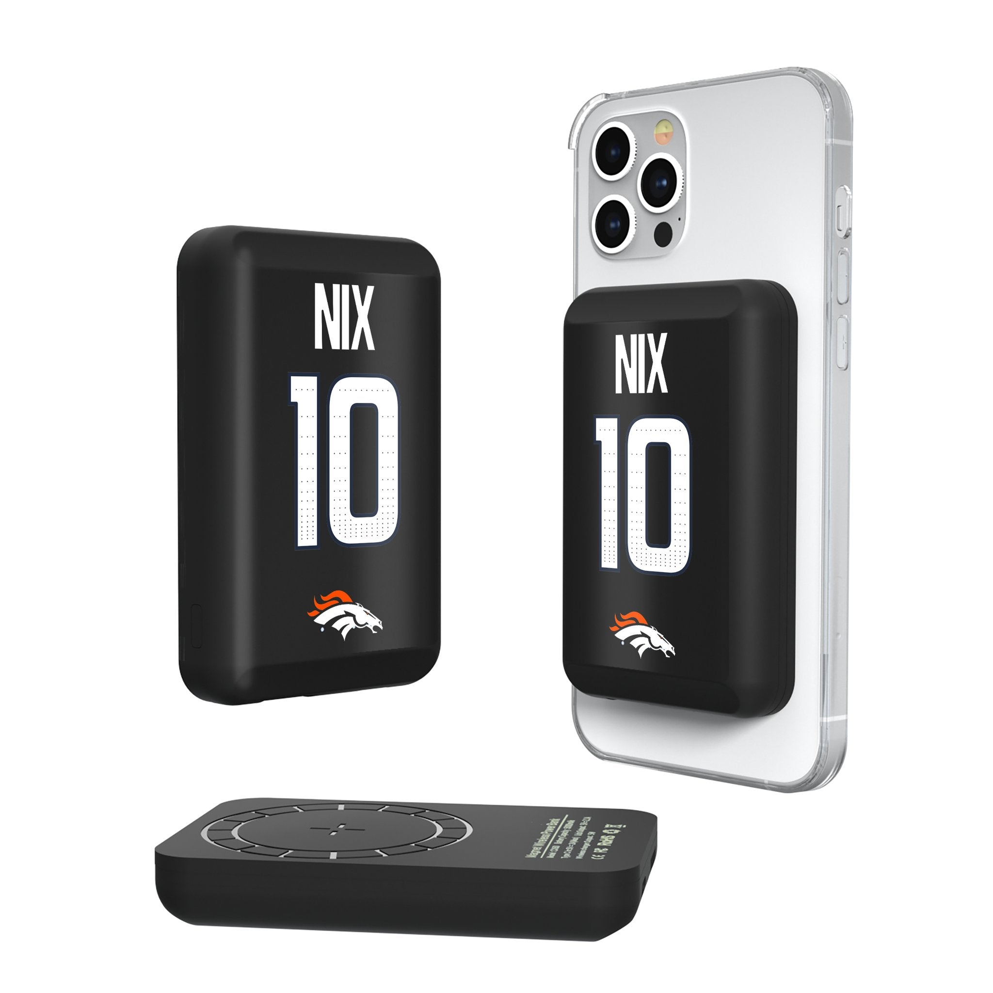 Bo Nix Denver Broncos 10 Game Tactic Wireless Mag Power Bank - Sports Gifts, Sports Memorabilia, Sports Collectibles, Fan Shop