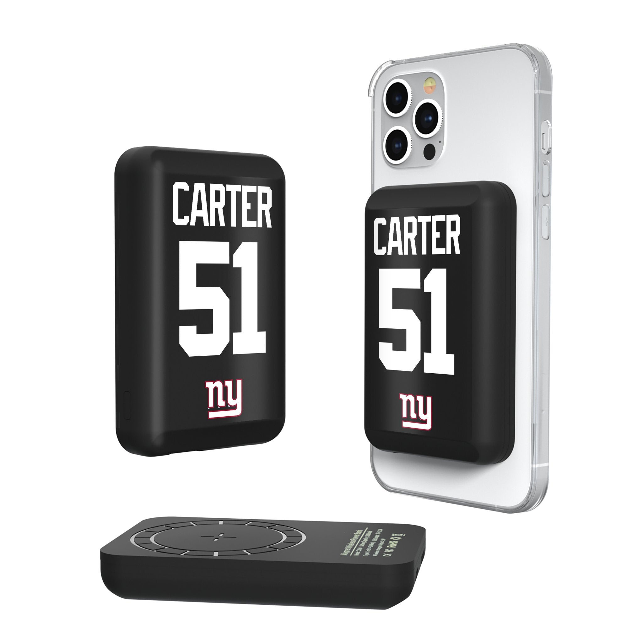 Abdul Carter New York Giants 51 Game Tactic Wireless Mag Power Bank - Sports Gifts, Sports Memorabilia, Sports Collectibles, Fan Shop