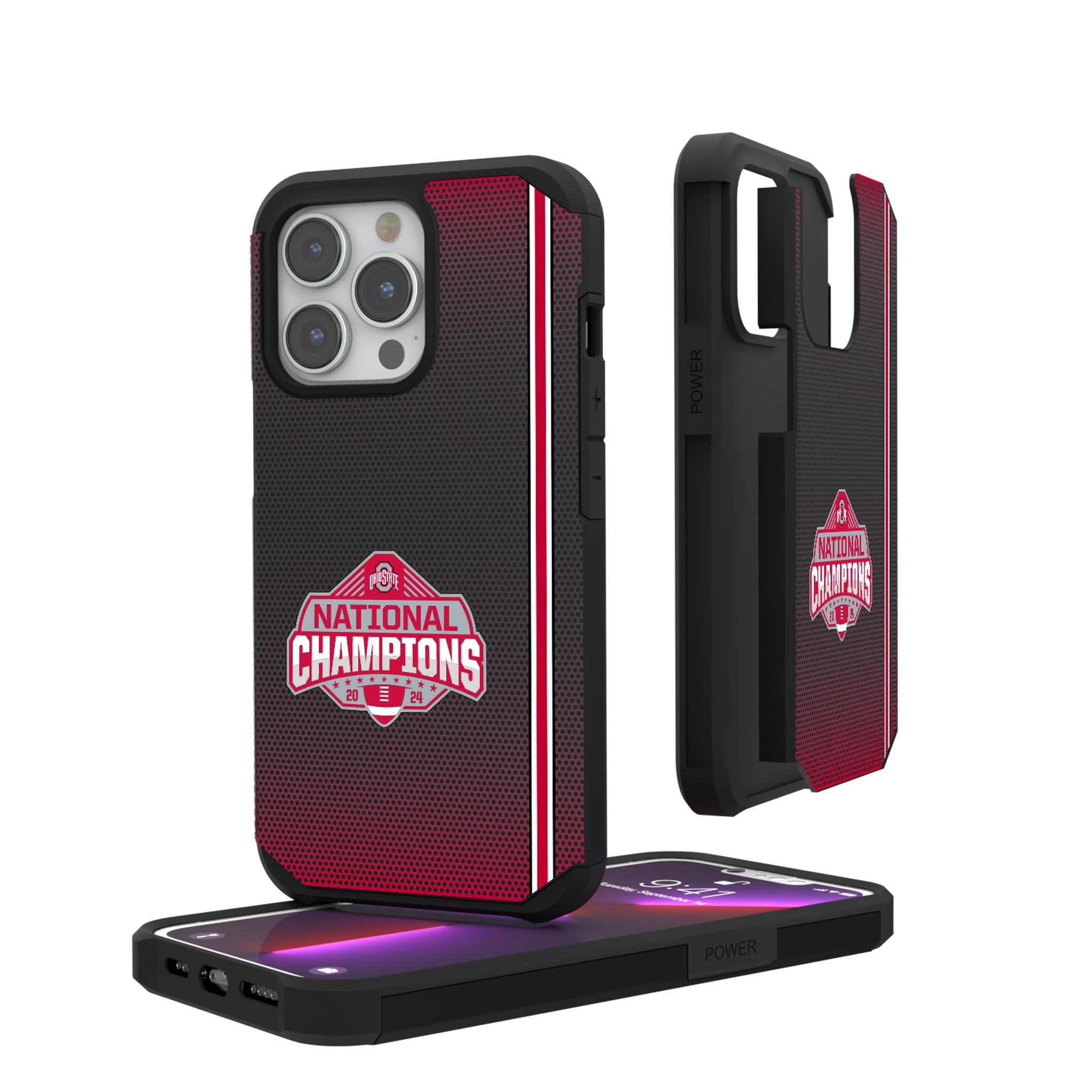 Ohio State University Buckeyes 2024 College Football Playoff National Champion Rugged Phone Case for Apple iPhone - Sports Gifts, Sports Memorabilia, Sports Collectibles, Fan Shop