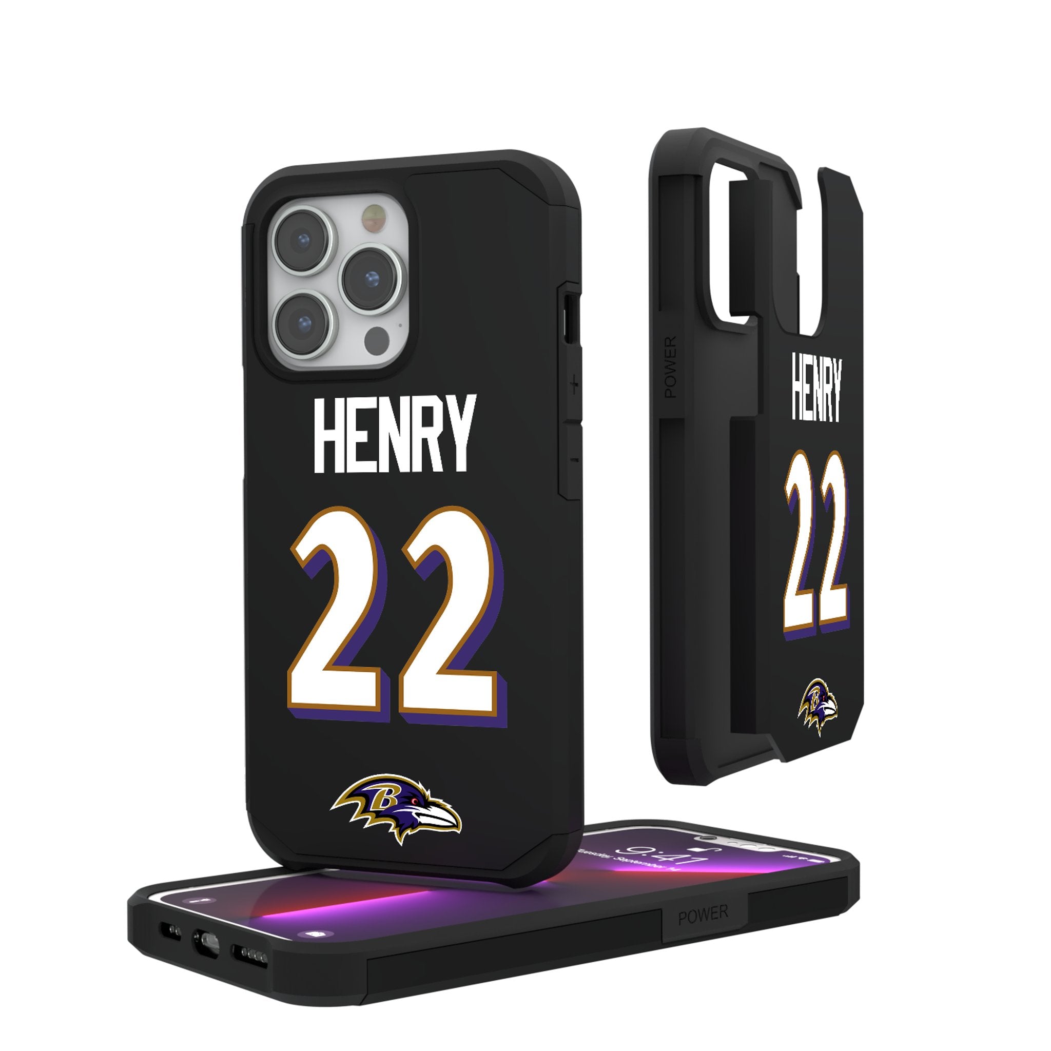 Derrick Henry Baltimore Ravens 22 Ready Rugged Phone Case - Sports Gifts, Sports Memorabilia, Sports Collectibles, Fan Shop