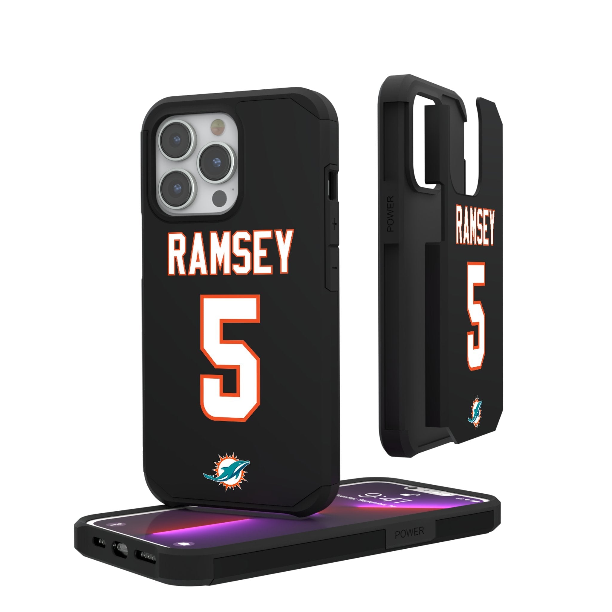 Jalen Ramsey Miami Dolphins 5 Ready Rugged Phone Case - Sports Gifts, Sports Memorabilia, Sports Collectibles, Fan Shop