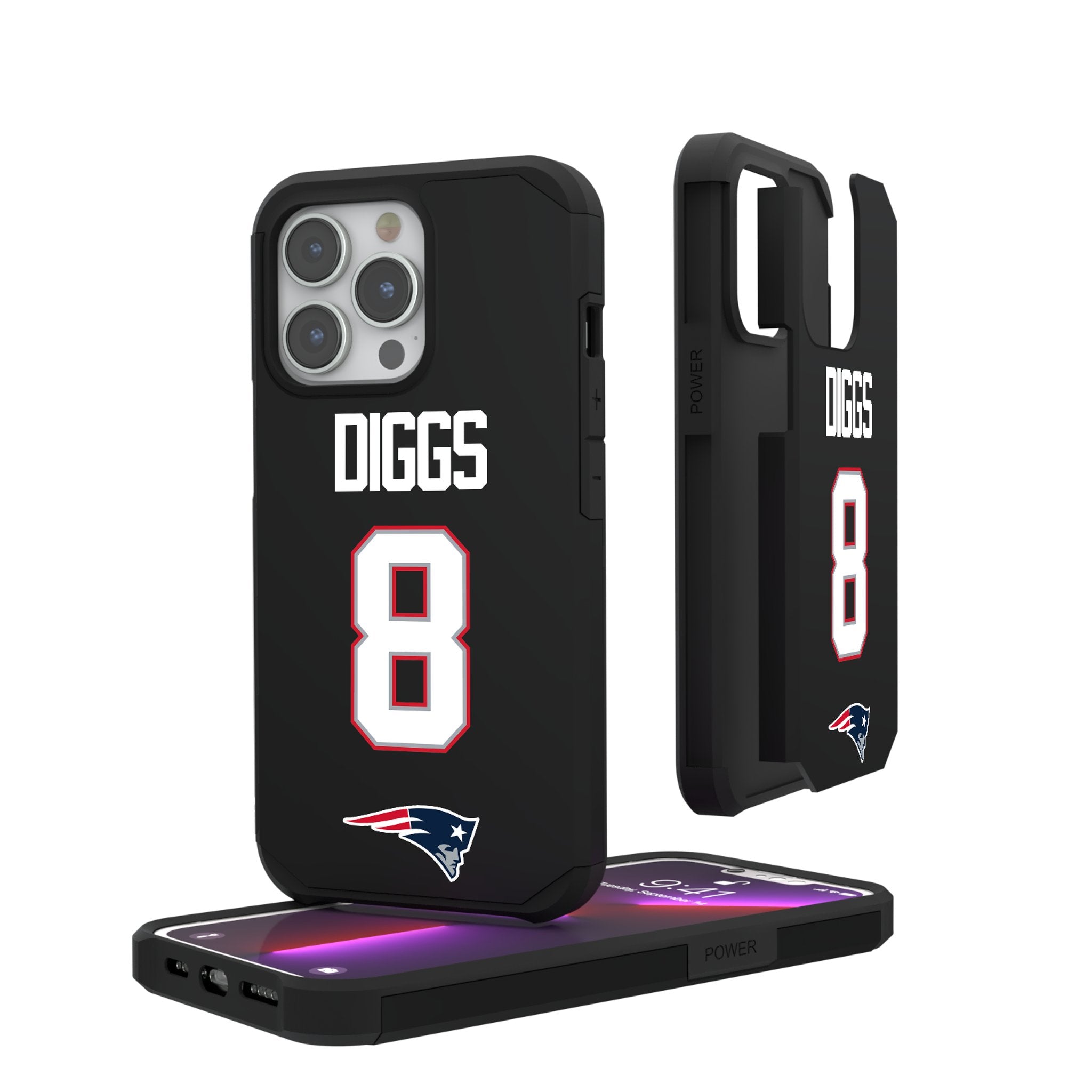 Stefon Diggs New England Patriots 8 Game Tactic Rugged Phone Case for Apple iPhone - Sports Gifts, Sports Memorabilia, Sports Collectibles, Fan Shop