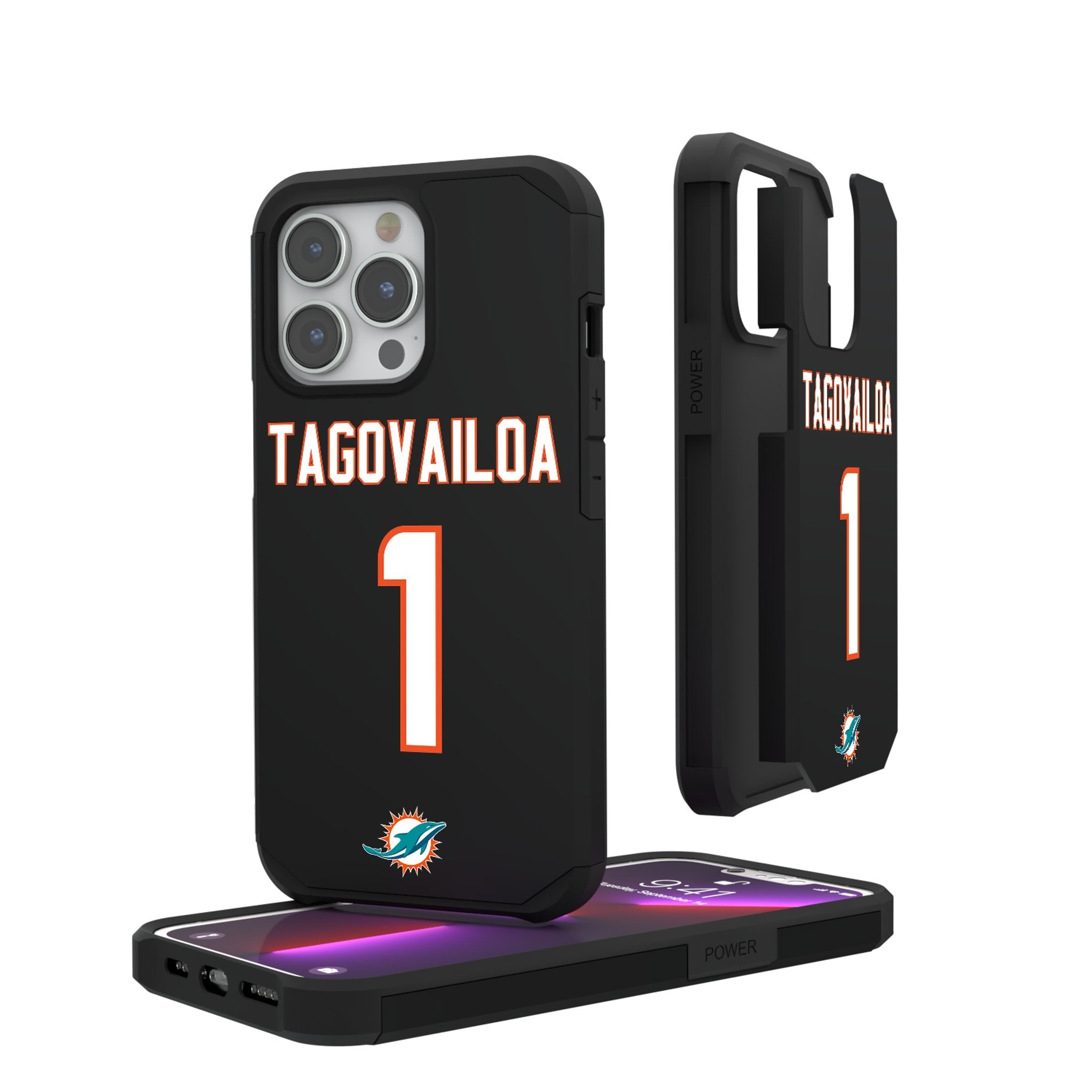 Tua Tagovailoa Miami Dolphins 1 Ready Rugged Phone Case - Sports Gifts, Sports Memorabilia, Sports Collectibles, Fan Shop