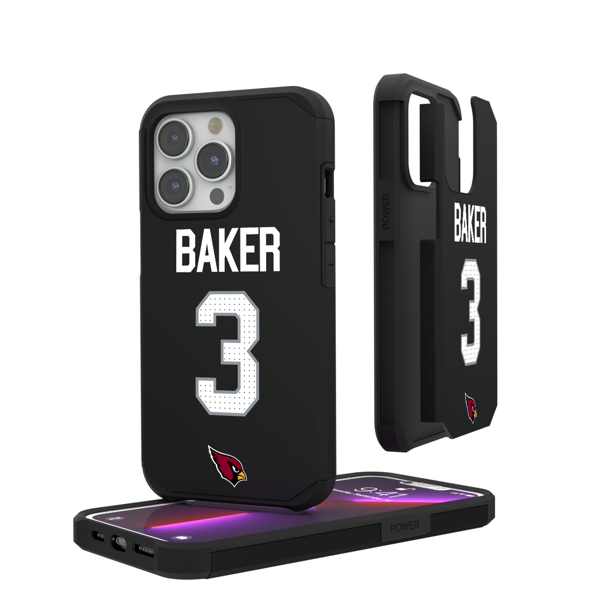 Budda Baker Arizona Cardinals 3 Ready Rugged Phone Case - Sports Gifts, Sports Memorabilia, Sports Collectibles, Fan Shop