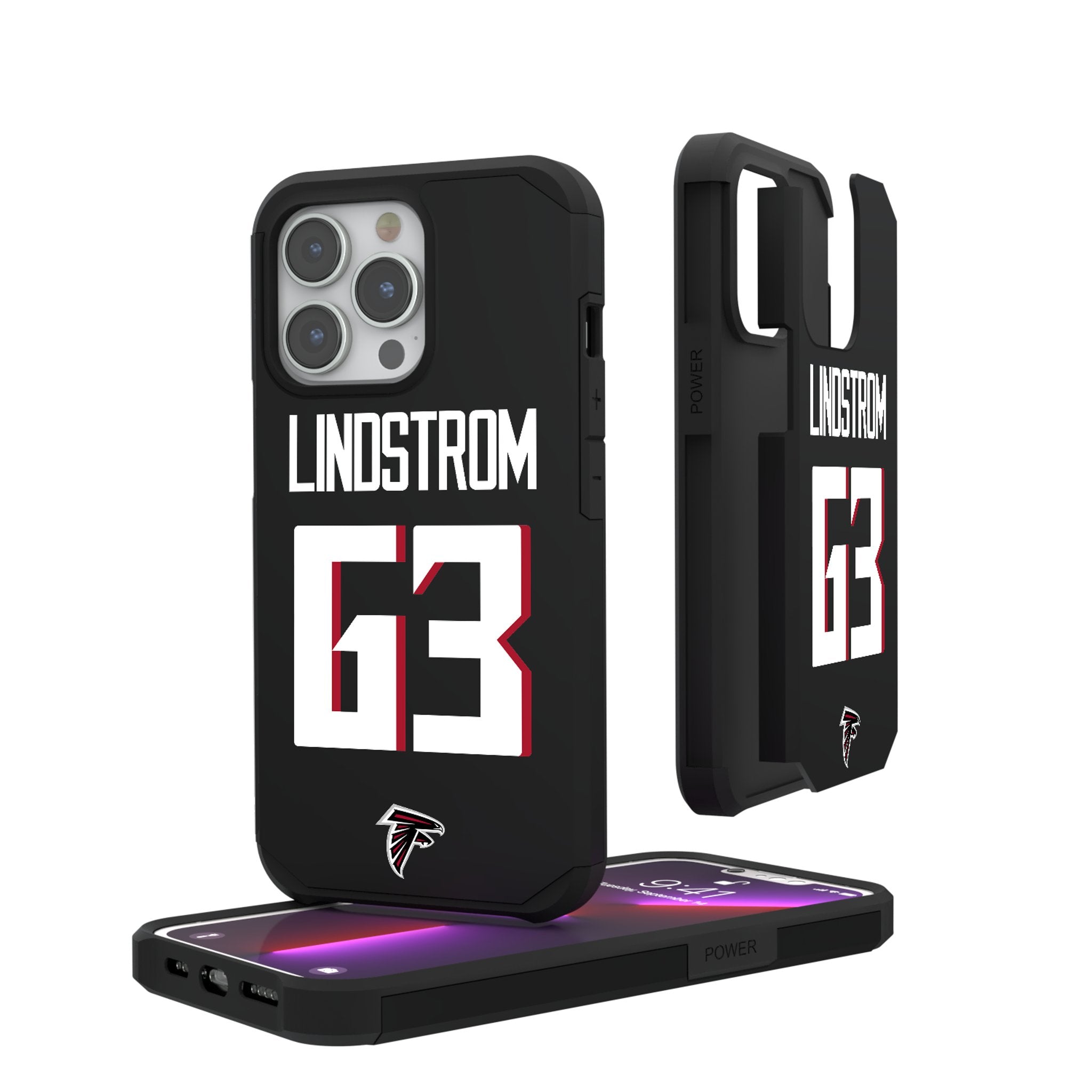 Chris Lindstrom Atlanta Falcons 63 Ready Rugged Phone Case - Sports Gifts, Sports Memorabilia, Sports Collectibles, Fan Shop