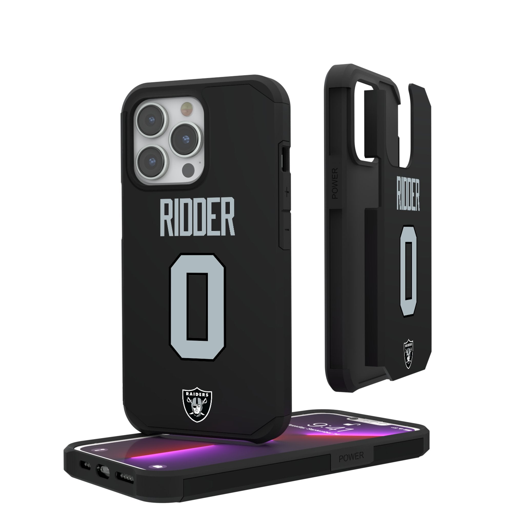 Desmond Ridder Las Vegas Raiders 0 Game Tactic Rugged Phone Case for Apple iPhone - Sports Gifts, Sports Memorabilia, Sports Collectibles, Fan Shop
