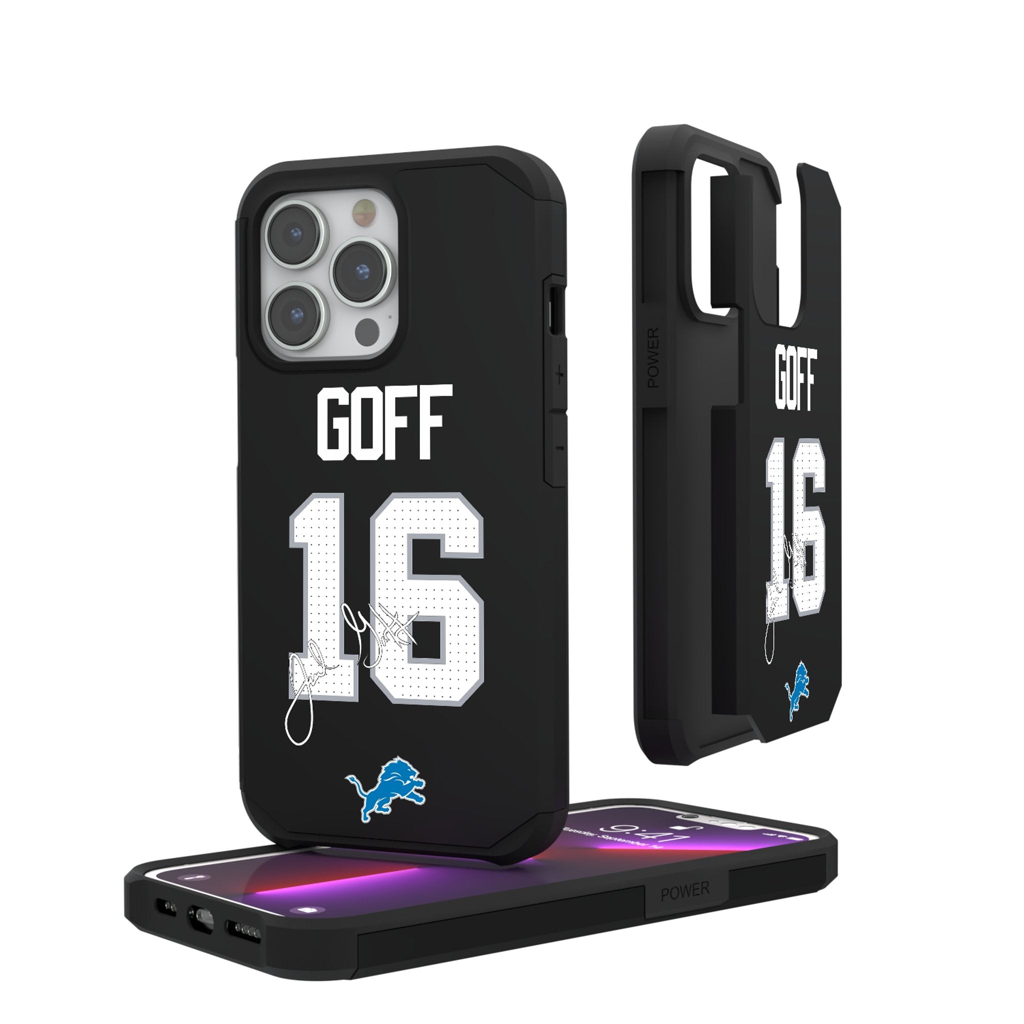Jared Goff Detroit Lions 16 Ready Rugged Phone Case - Sports Gifts, Sports Memorabilia, Sports Collectibles, Fan Shop
