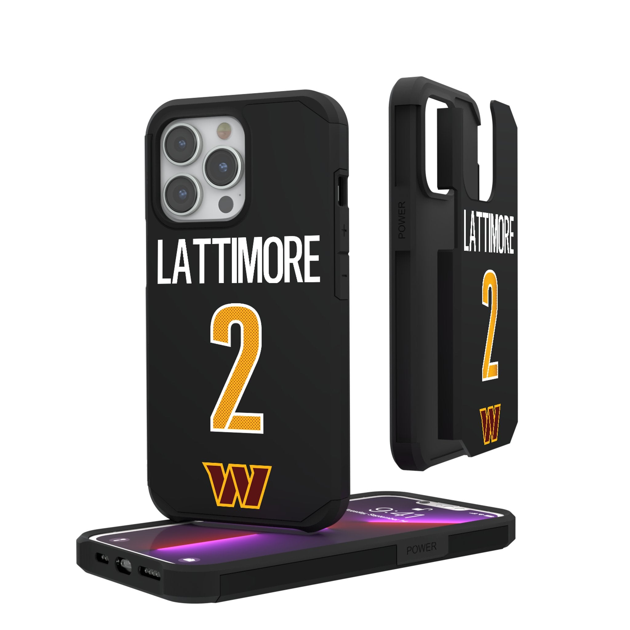 Marshon Lattimore Washington Commanders 2 Game Tactic Rugged Phone Case for Apple iPhone - Sports Gifts, Sports Memorabilia, Sports Collectibles, Fan Shop