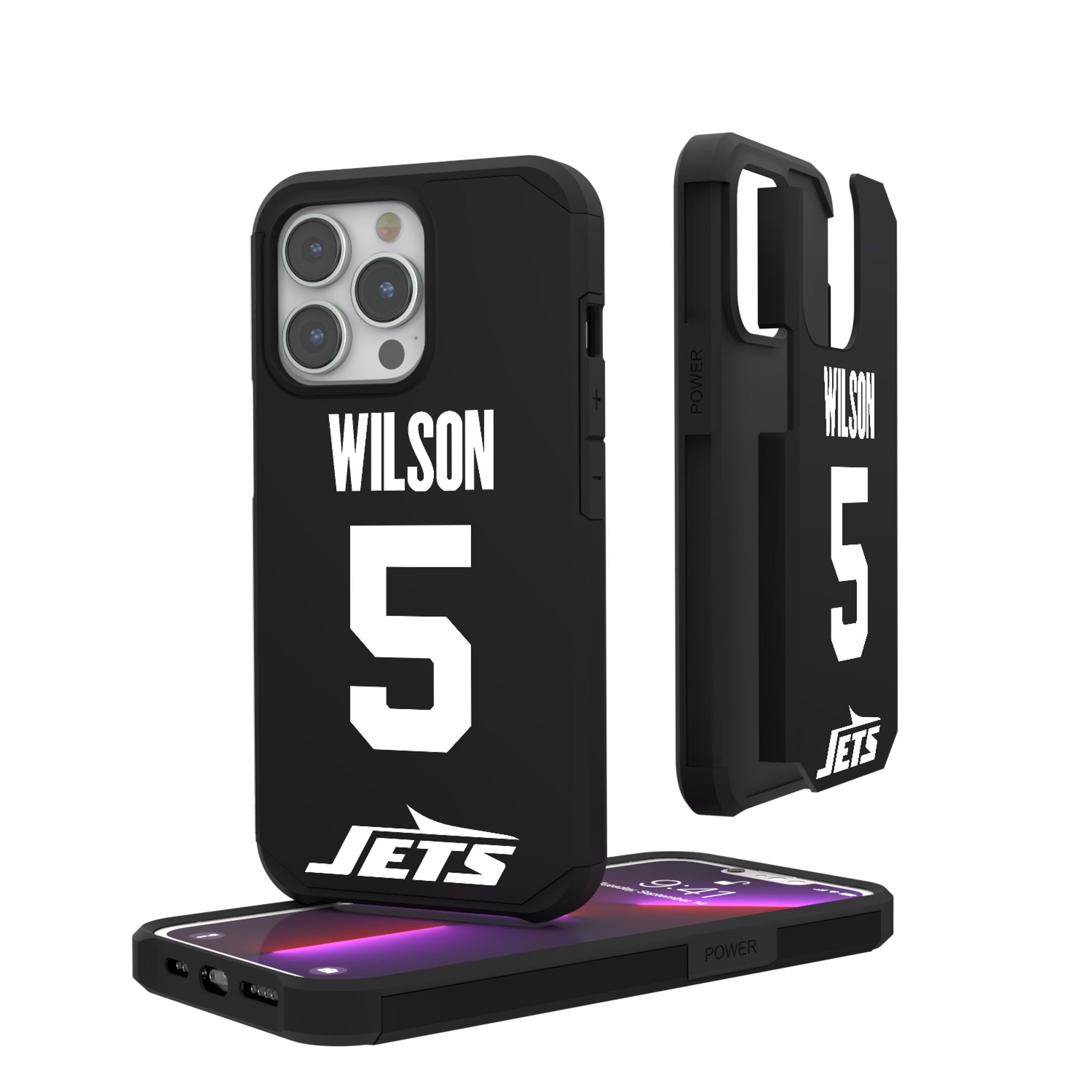 Garrett Wilson New York Jets 5 Ready Rugged Phone Case - Sports Gifts, Sports Memorabilia, Sports Collectibles, Fan Shop