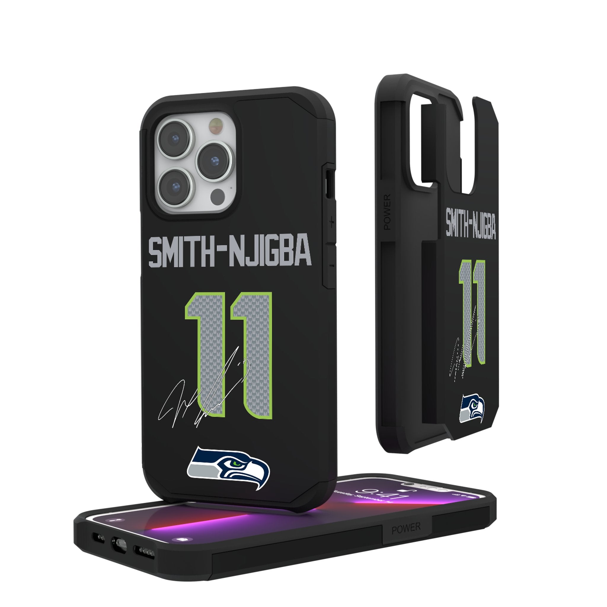 Jaxon Smith-Njigba Seattle Seahawks 11 Game Tactic Rugged Phone Case for Apple iPhone - Sports Gifts, Sports Memorabilia, Sports Collectibles, Fan Shop