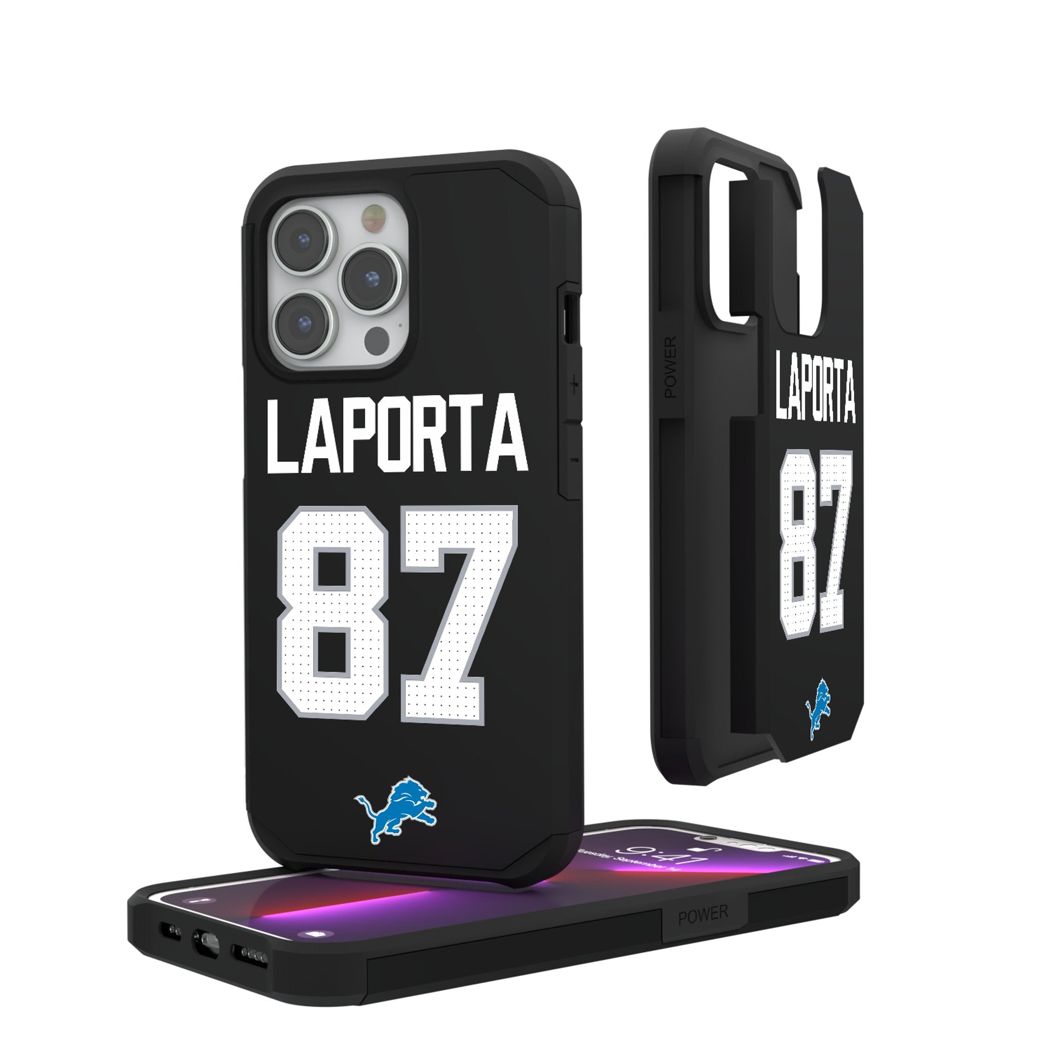 Sam LaPorta Detroit Lions 87 Ready Rugged Phone Case - Sports Gifts, Sports Memorabilia, Sports Collectibles, Fan Shop