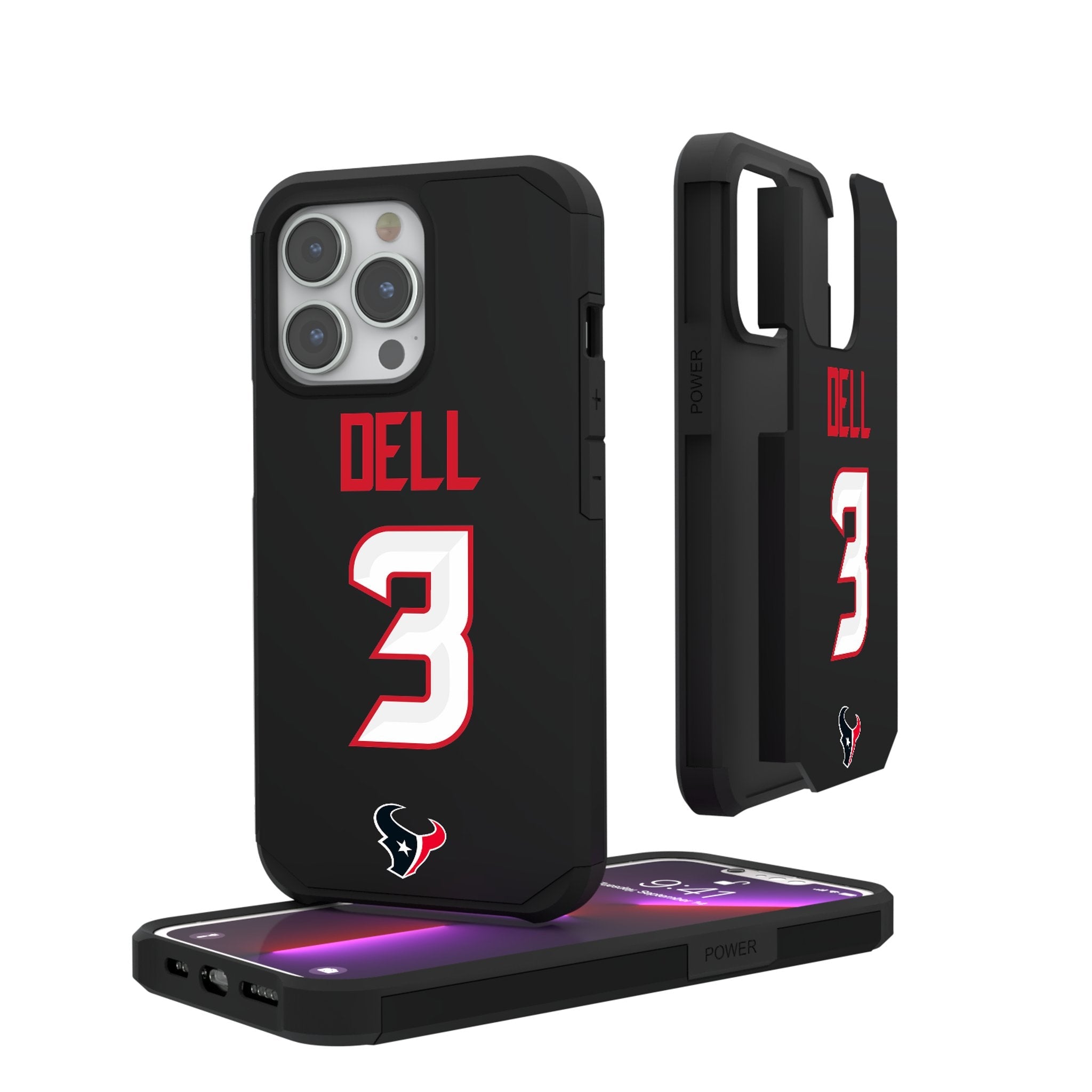 Tank Dell Houston Texans 3 Ready Rugged Phone Case - Sports Gifts, Sports Memorabilia, Sports Collectibles, Fan Shop