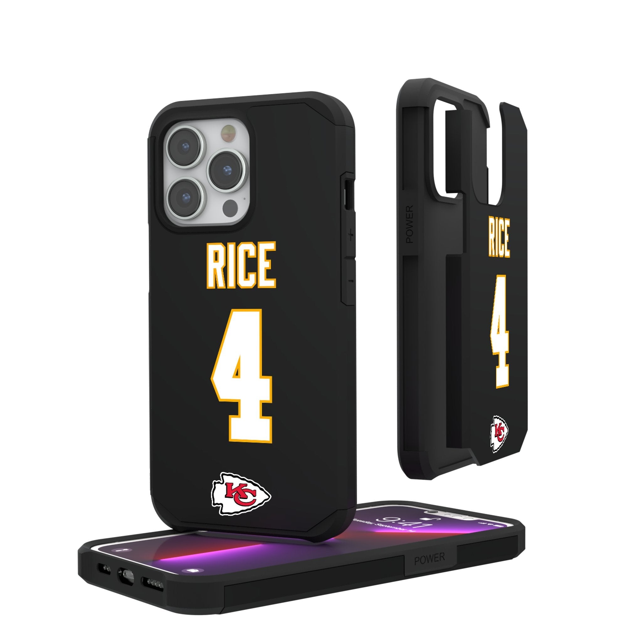Rashee Rice Kansas City Chiefs 4 Ready Rugged Phone Case - Sports Gifts, Sports Memorabilia, Sports Collectibles, Fan Shop