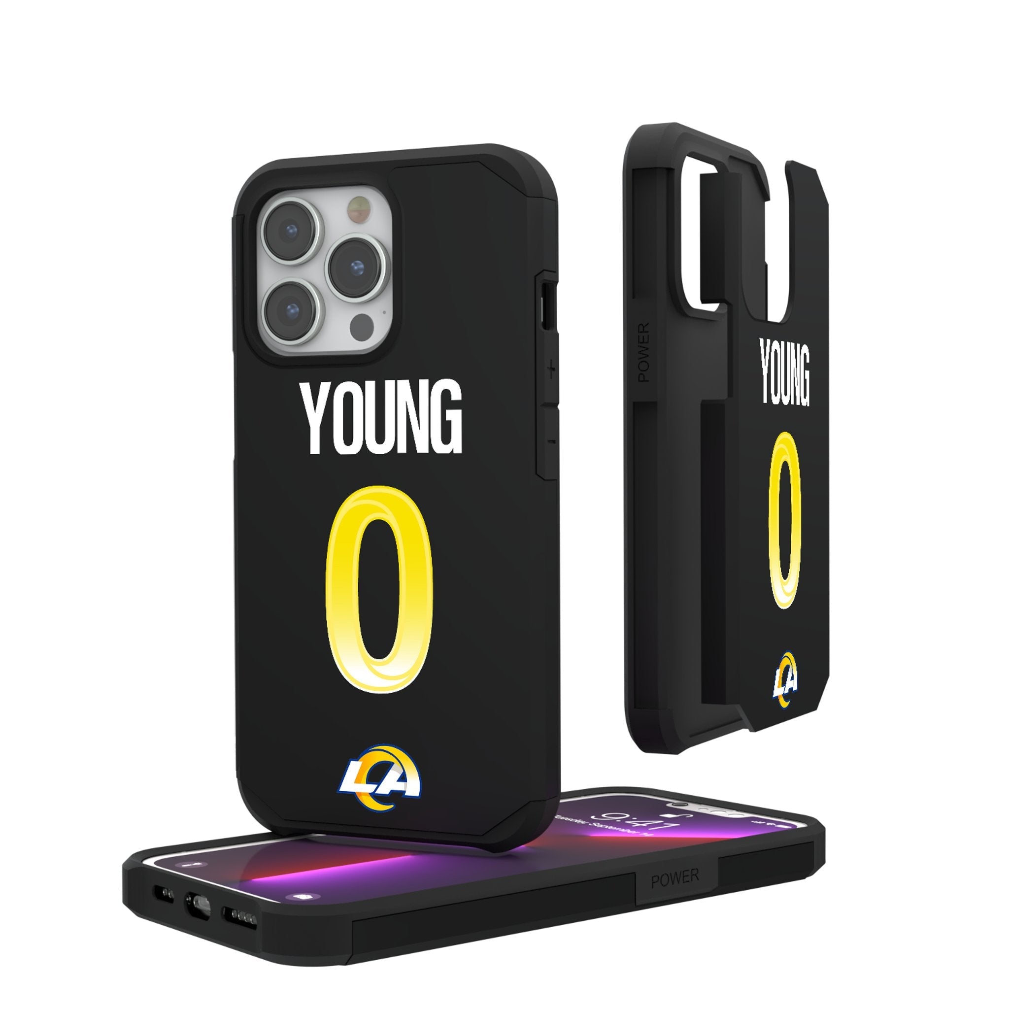 Byron Young Los Angeles Rams 0 Ready Rugged Phone Case - Sports Gifts, Sports Memorabilia, Sports Collectibles, Fan Shop
