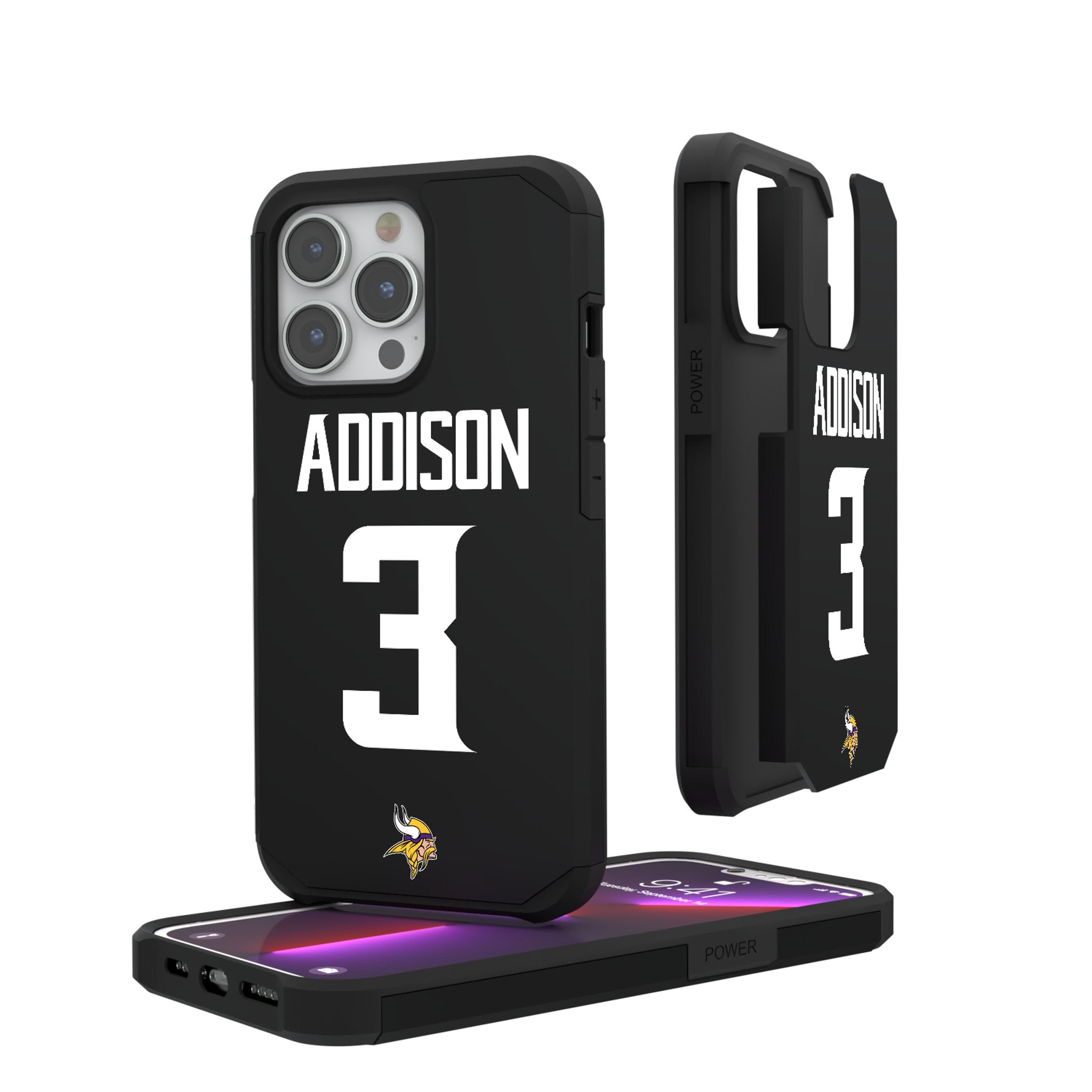 Jordan Addison Minnesota Vikings 3 Ready Rugged Phone Case - Sports Gifts, Sports Memorabilia, Sports Collectibles, Fan Shop