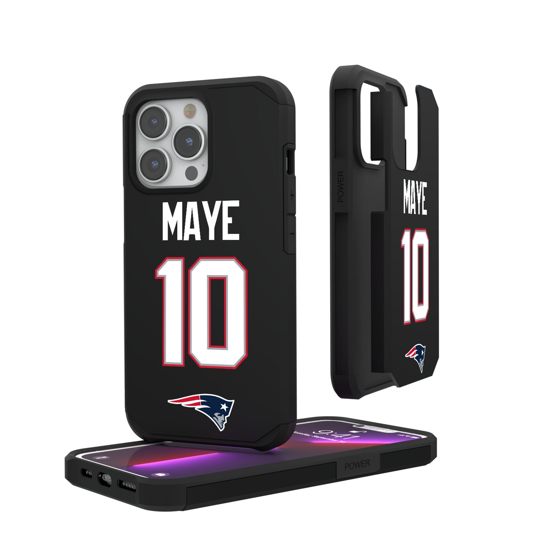 Drake Maye New England Patriots 10 Ready Rugged Phone Case - Sports Gifts, Sports Memorabilia, Sports Collectibles, Fan Shop