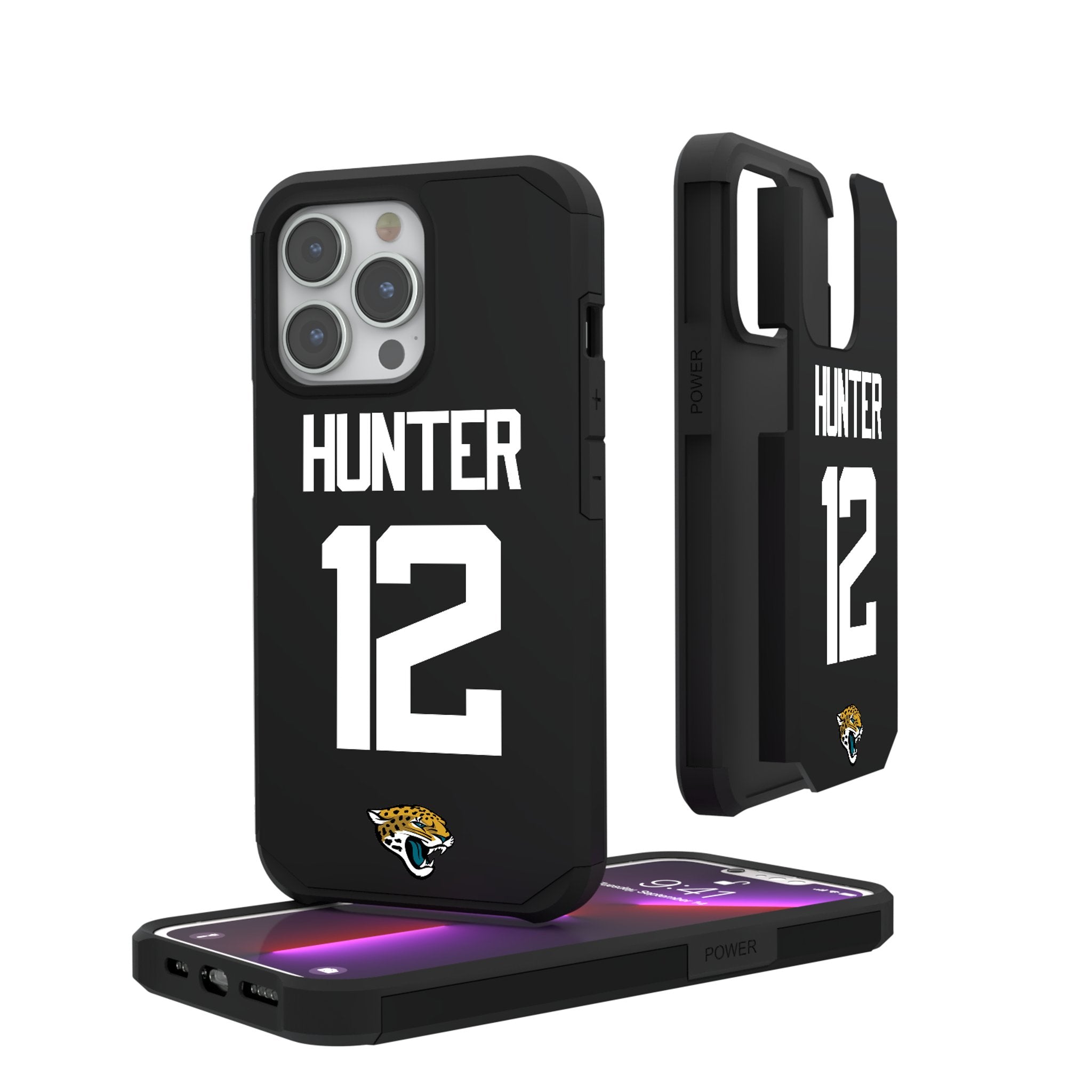 Travis Hunter Jacksonville Jaguars 12 Game Tactic Rugged Phone Case for Apple iPhone - Sports Gifts, Sports Memorabilia, Sports Collectibles, Fan Shop