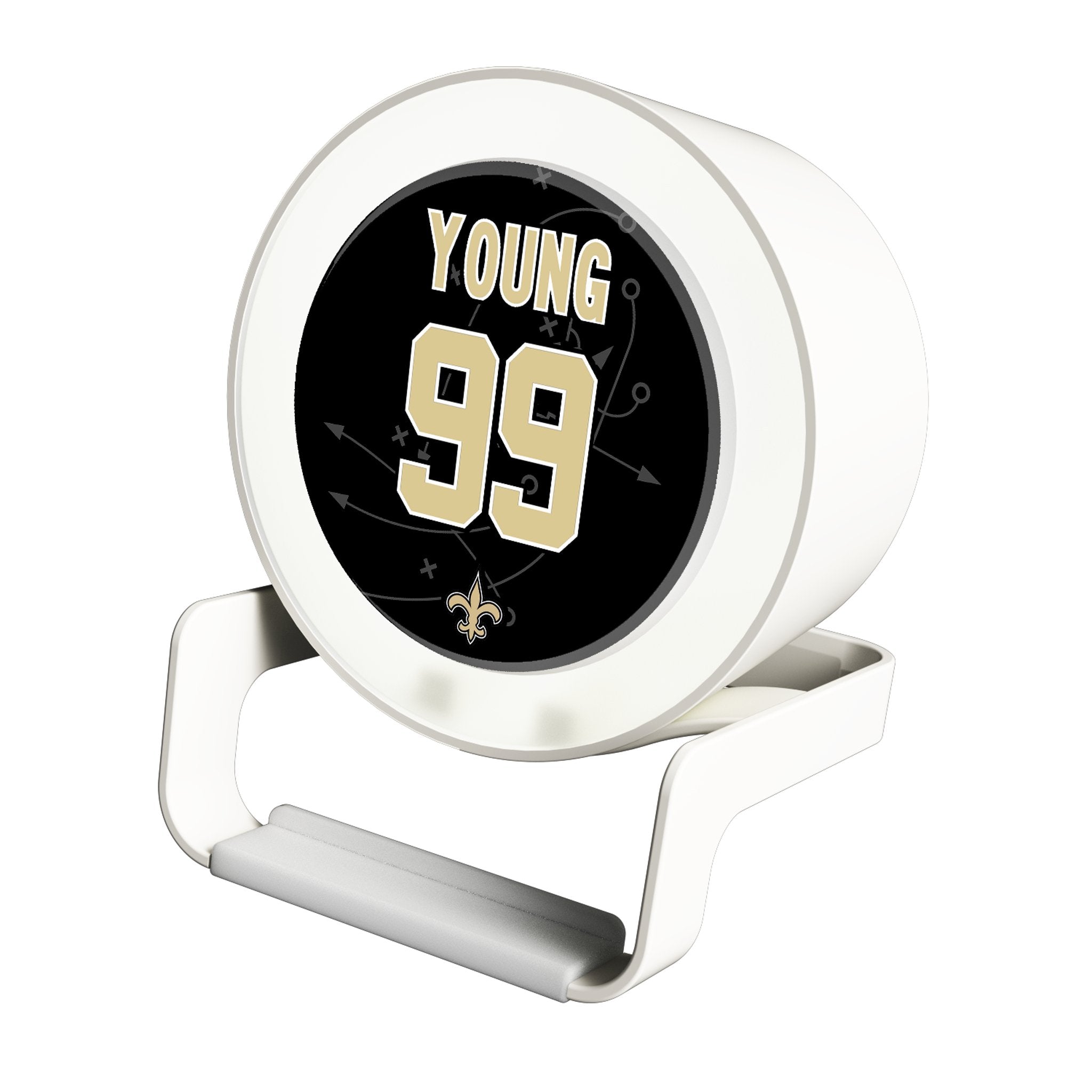 Chase Young New Orleans Saints 99 Ready Night Light Charger and Bluetooth Speaker - Sports Gifts, Sports Memorabilia, Sports Collectibles, Fan Shop