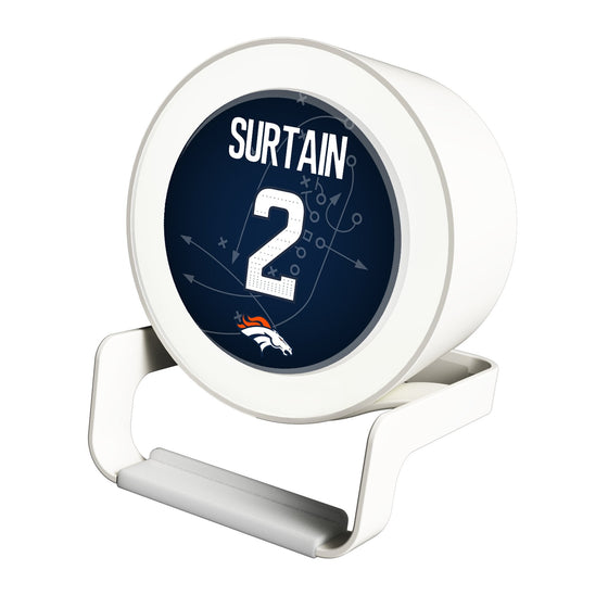 Pat Surtain II Denver Broncos 2 Game Tactic Night Light Charger and Bluetooth Speaker - Sports Gifts, Sports Memorabilia, Sports Collectibles, Fan Shop