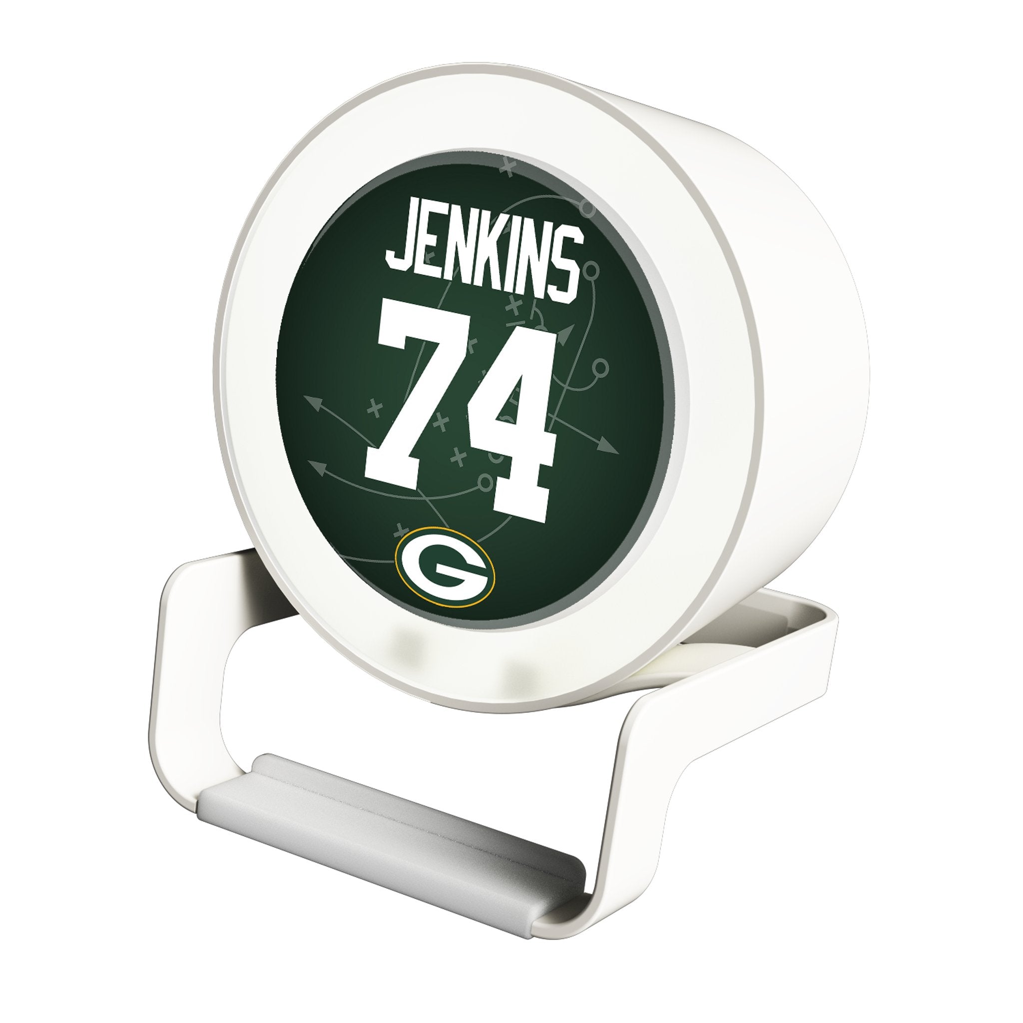 Elgton Jenkins Green Bay Packers 74 Ready Night Light Charger and Bluetooth Speaker - Sports Gifts, Sports Memorabilia, Sports Collectibles, Fan Shop
