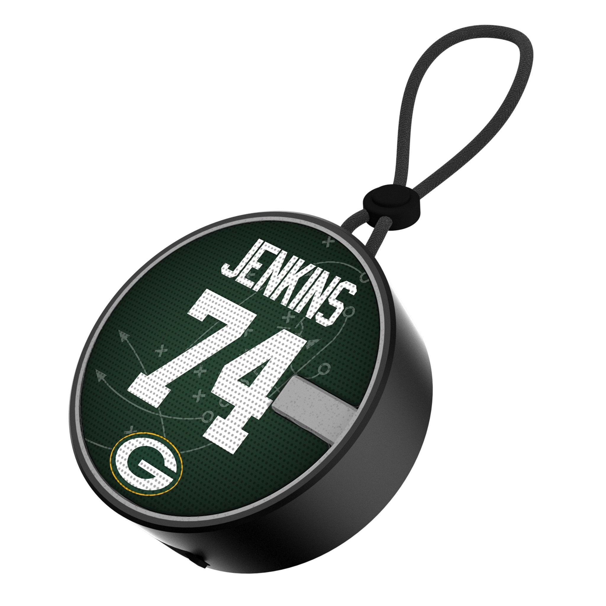 Elgton Jenkins Green Bay Packers 74 Ready Waterproof Speaker - Sports Gifts, Sports Memorabilia, Sports Collectibles, Fan Shop
