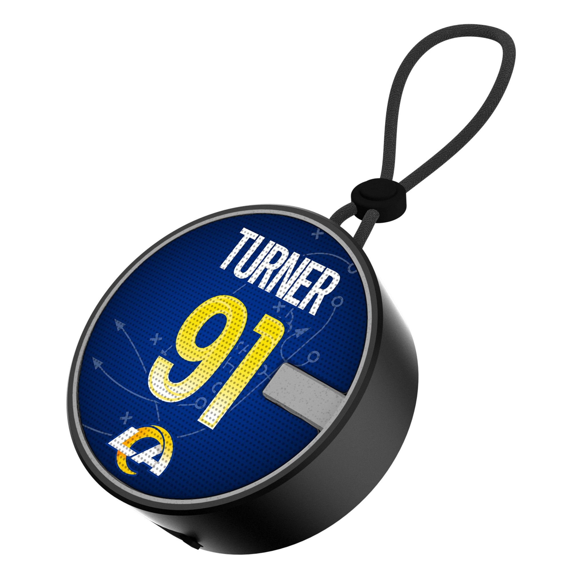 Kobie Turner Los Angeles Rams 91 Ready Waterproof Speaker - Sports Gifts, Sports Memorabilia, Sports Collectibles, Fan Shop