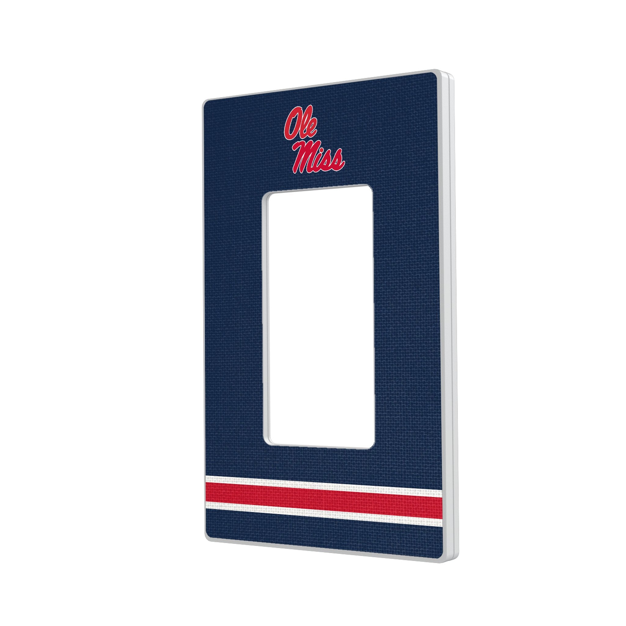 University of Mississippi Rebels Stripe Hidden-Screw Light Switch Plate - Sports Gifts, Sports Memorabilia, Sports Collectibles, Fan Shop