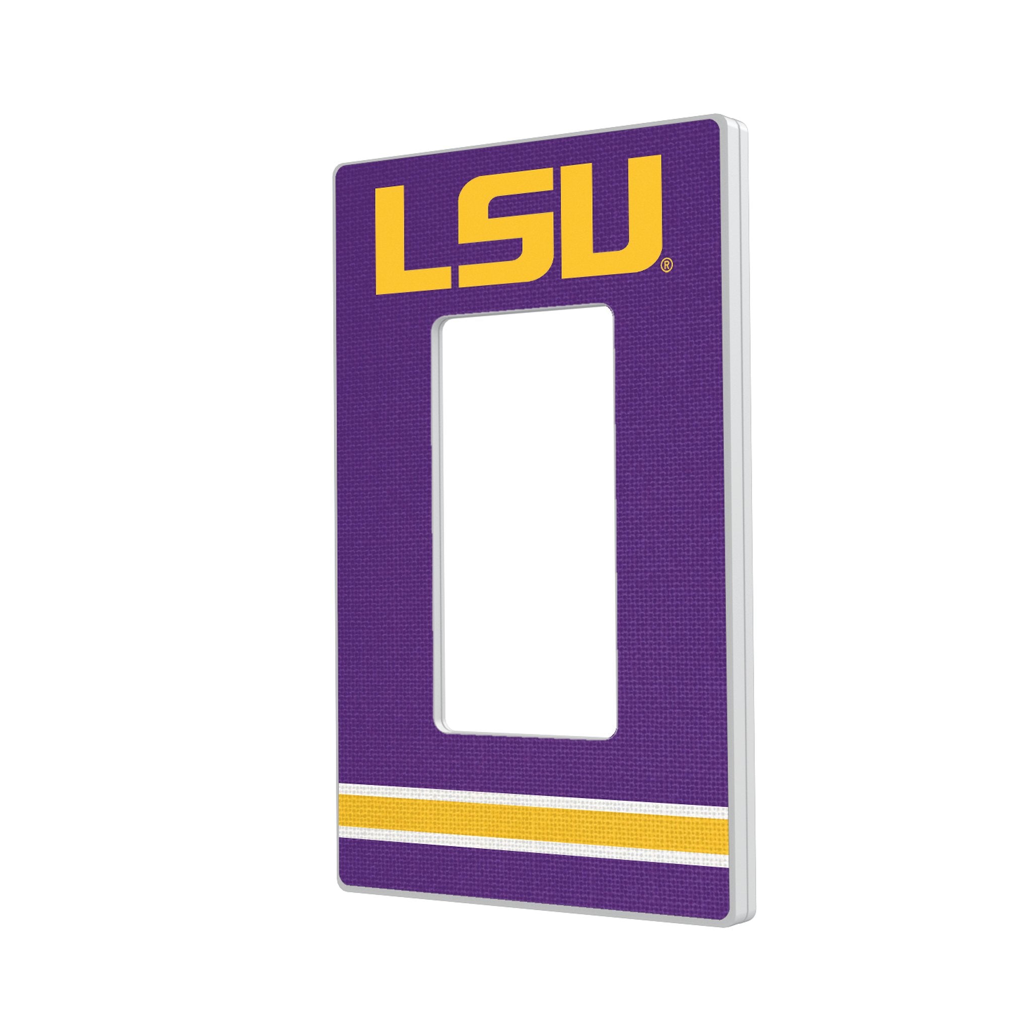 Louisiana State University Tigers Stripe Hidden-Screw Light Switch Plate - Sports Gifts, Sports Memorabilia, Sports Collectibles, Fan Shop