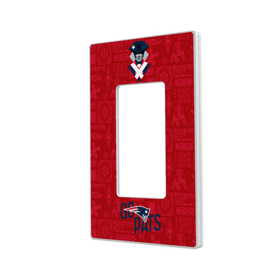 New England Patriots 2024 Illustrated Limited Edition Hidden-Screw Light Switch Plate-1