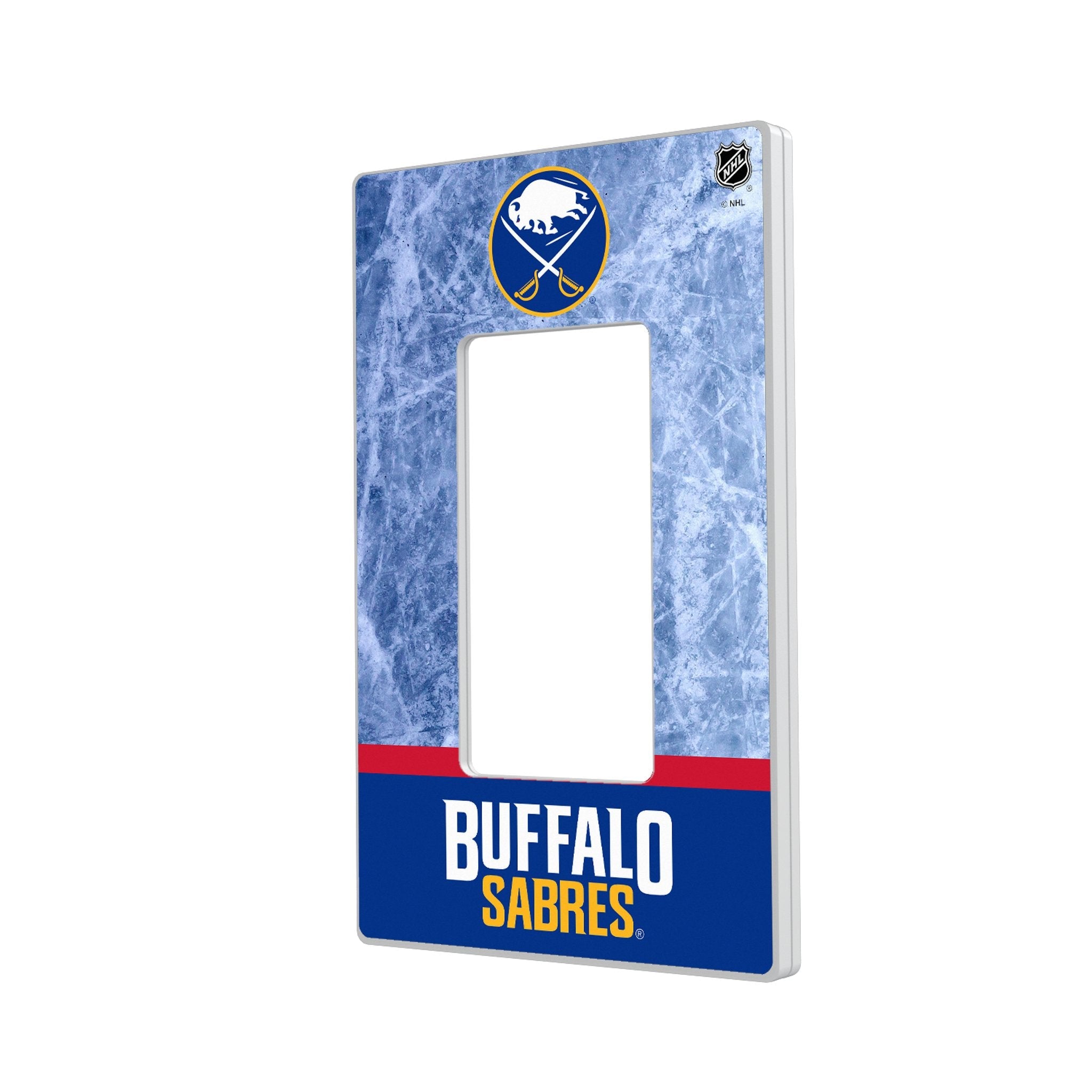 Buffalo Sabres Ice Wordmark Hidden-Screw Light Switch Plate - Sports Gifts, Sports Memorabilia, Sports Collectibles, Fan Shop