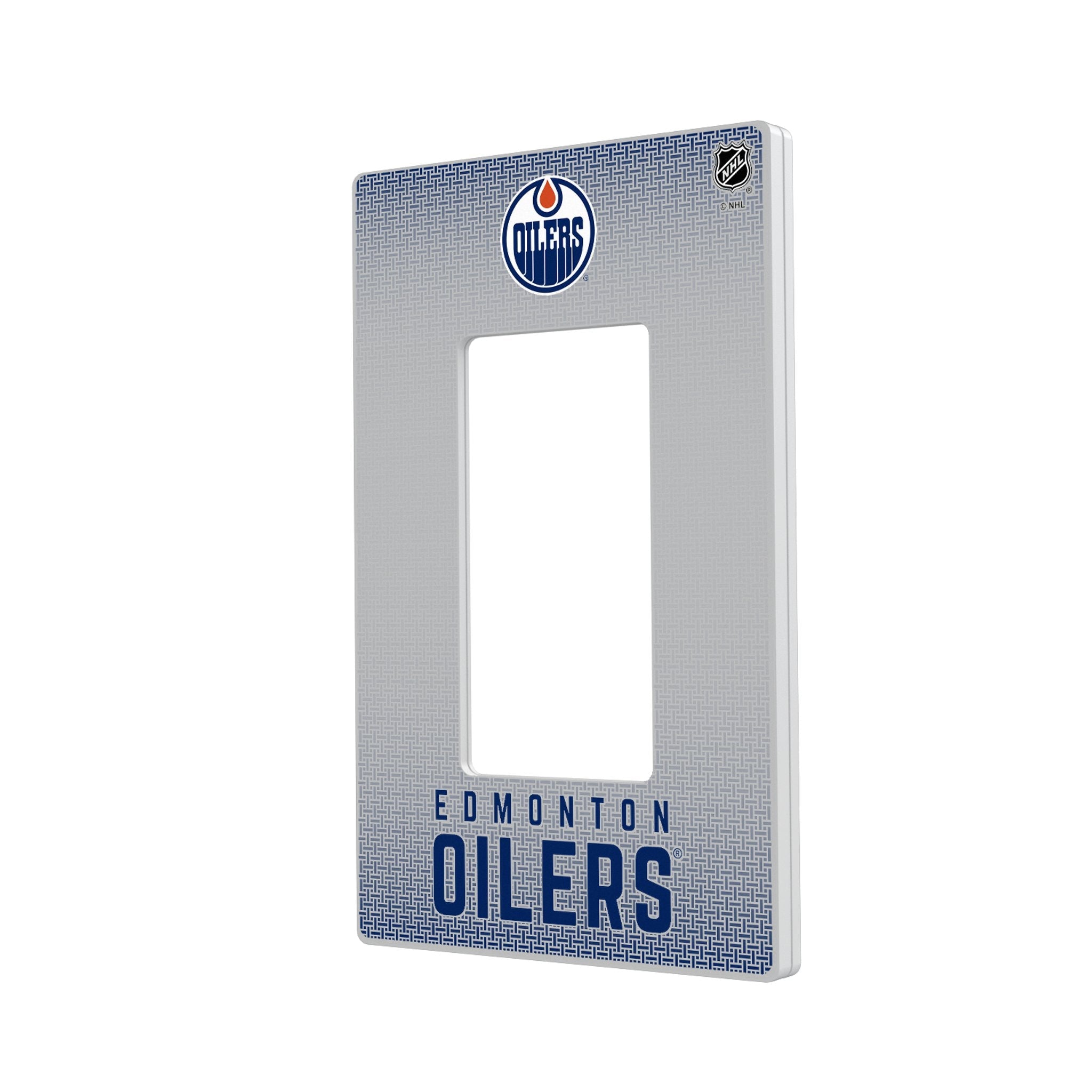 Edmonton Oilers Linen Hidden-Screw Light Switch Plate - Sports Gifts, Sports Memorabilia, Sports Collectibles, Fan Shop