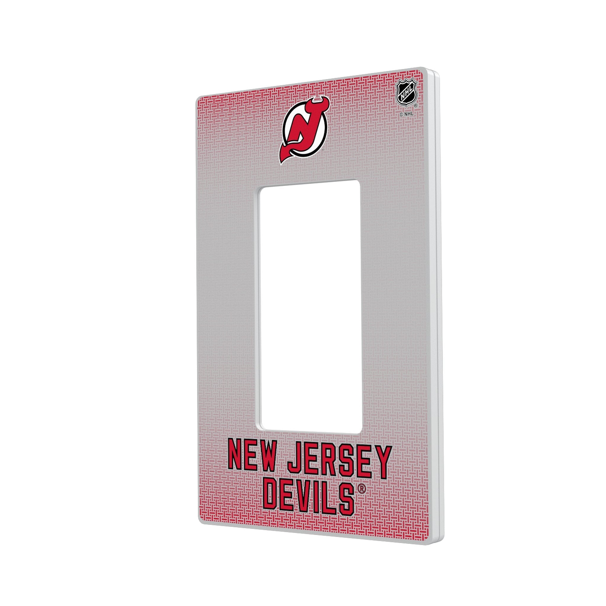New Jersey Devils Linen Hidden-Screw Light Switch Plate - Sports Gifts, Sports Memorabilia, Sports Collectibles, Fan Shop