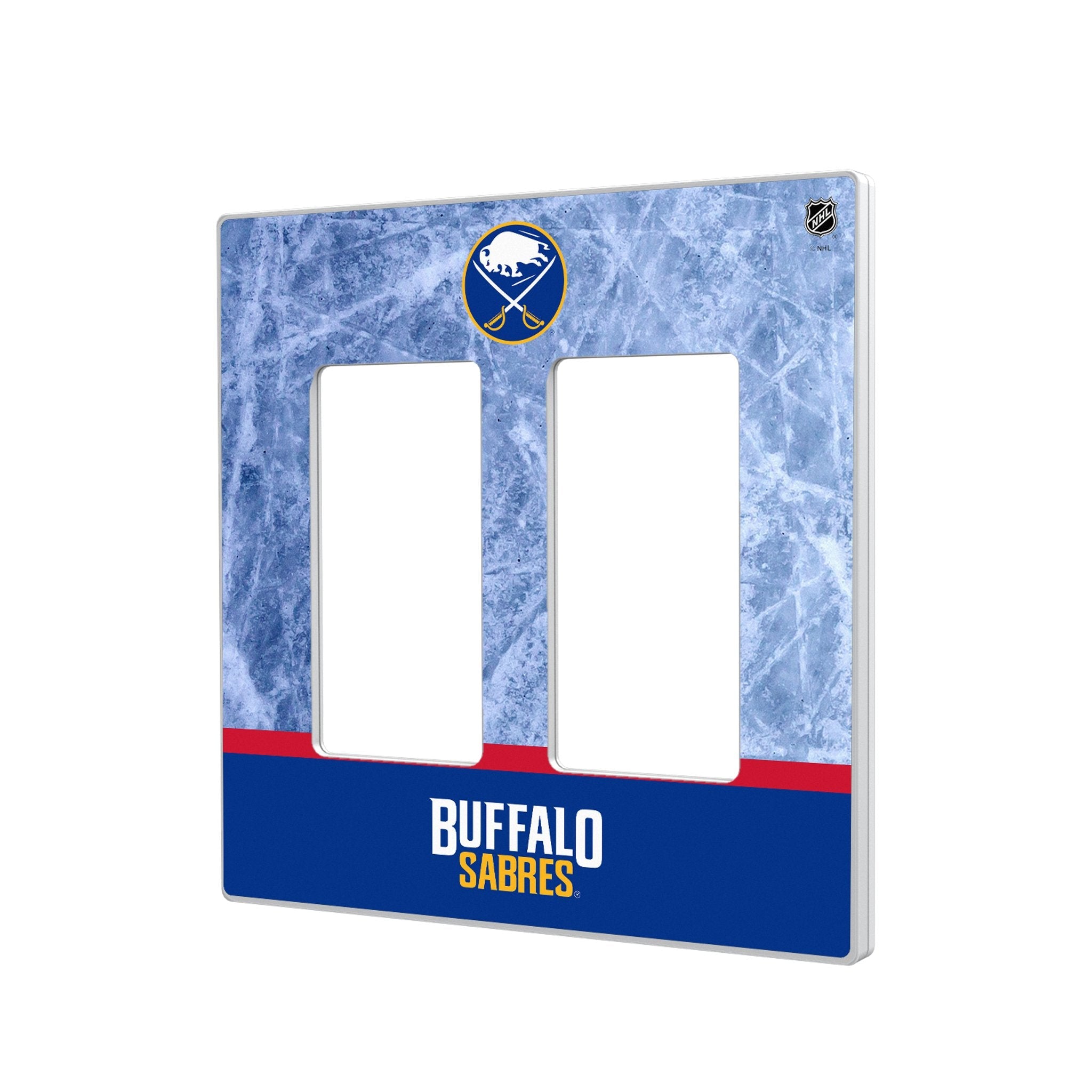 Buffalo Sabres Ice Wordmark Hidden-Screw Light Switch Plate - Sports Gifts, Sports Memorabilia, Sports Collectibles, Fan Shop