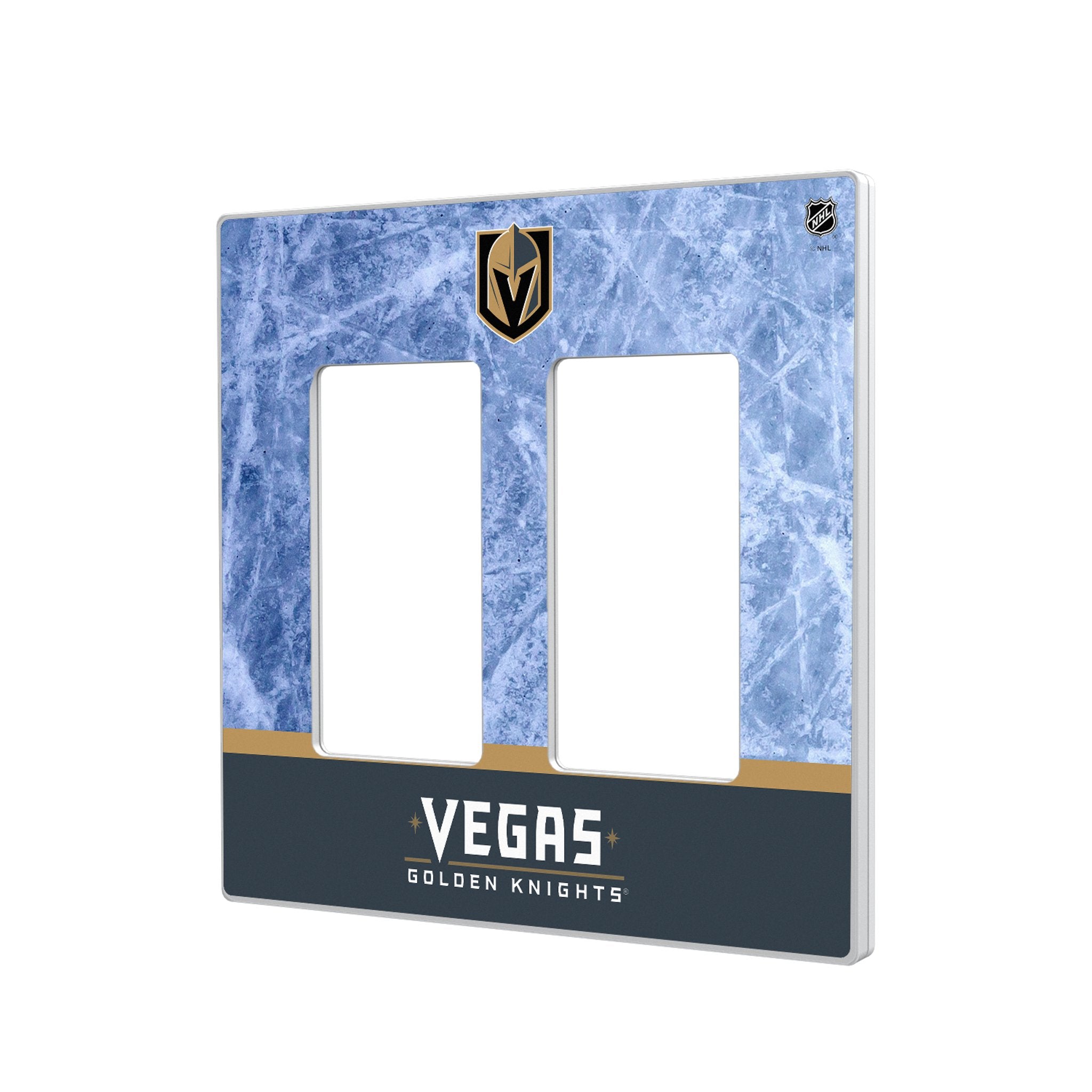 Vegas Golden Knights Ice Wordmark Hidden-Screw Light Switch Plate - Sports Gifts, Sports Memorabilia, Sports Collectibles, Fan Shop