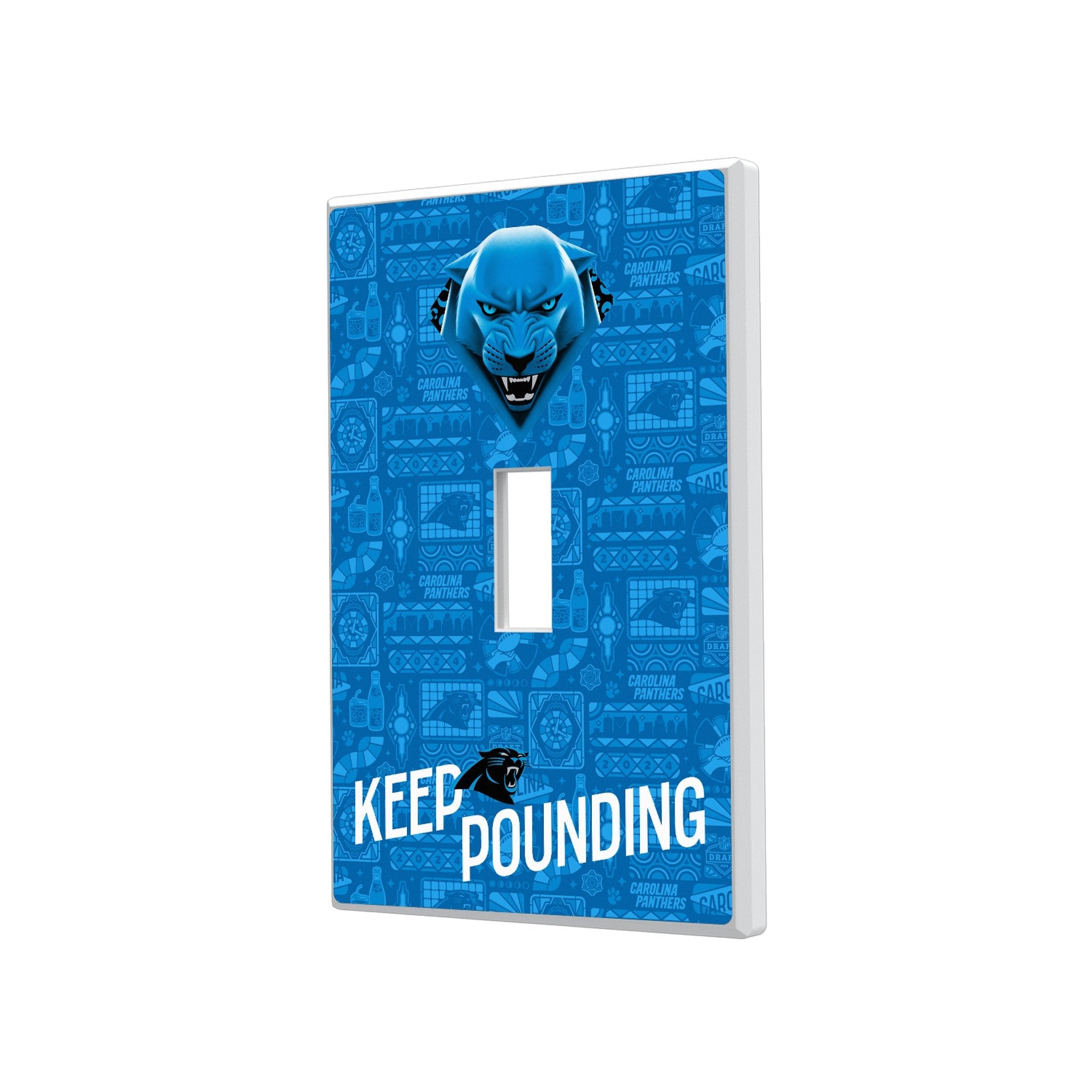 Carolina Panthers 2024 Illustrated Limited Edition Hidden-Screw Light Switch Plate - Sports Gifts, Sports Memorabilia, Sports Collectibles, Fan Shop