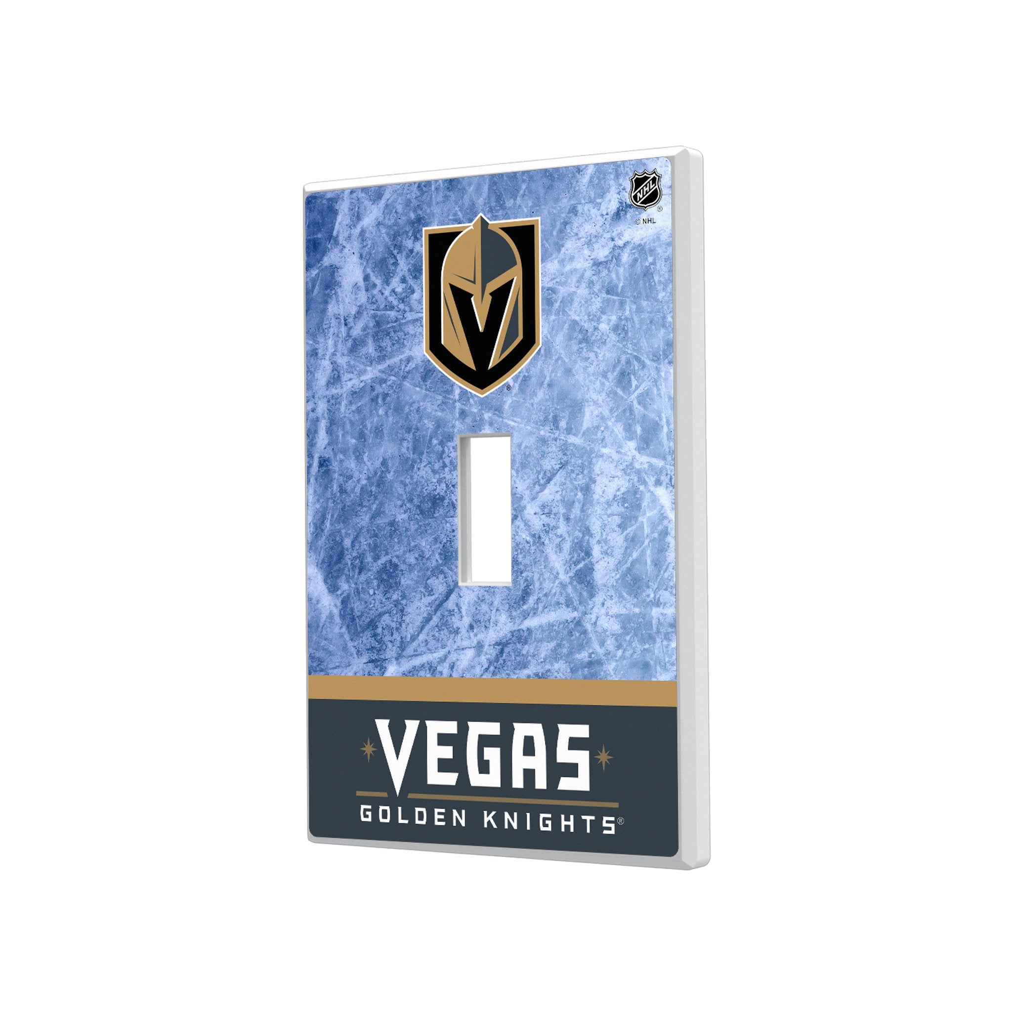 Vegas Golden Knights Ice Wordmark Hidden-Screw Light Switch Plate - Sports Gifts, Sports Memorabilia, Sports Collectibles, Fan Shop