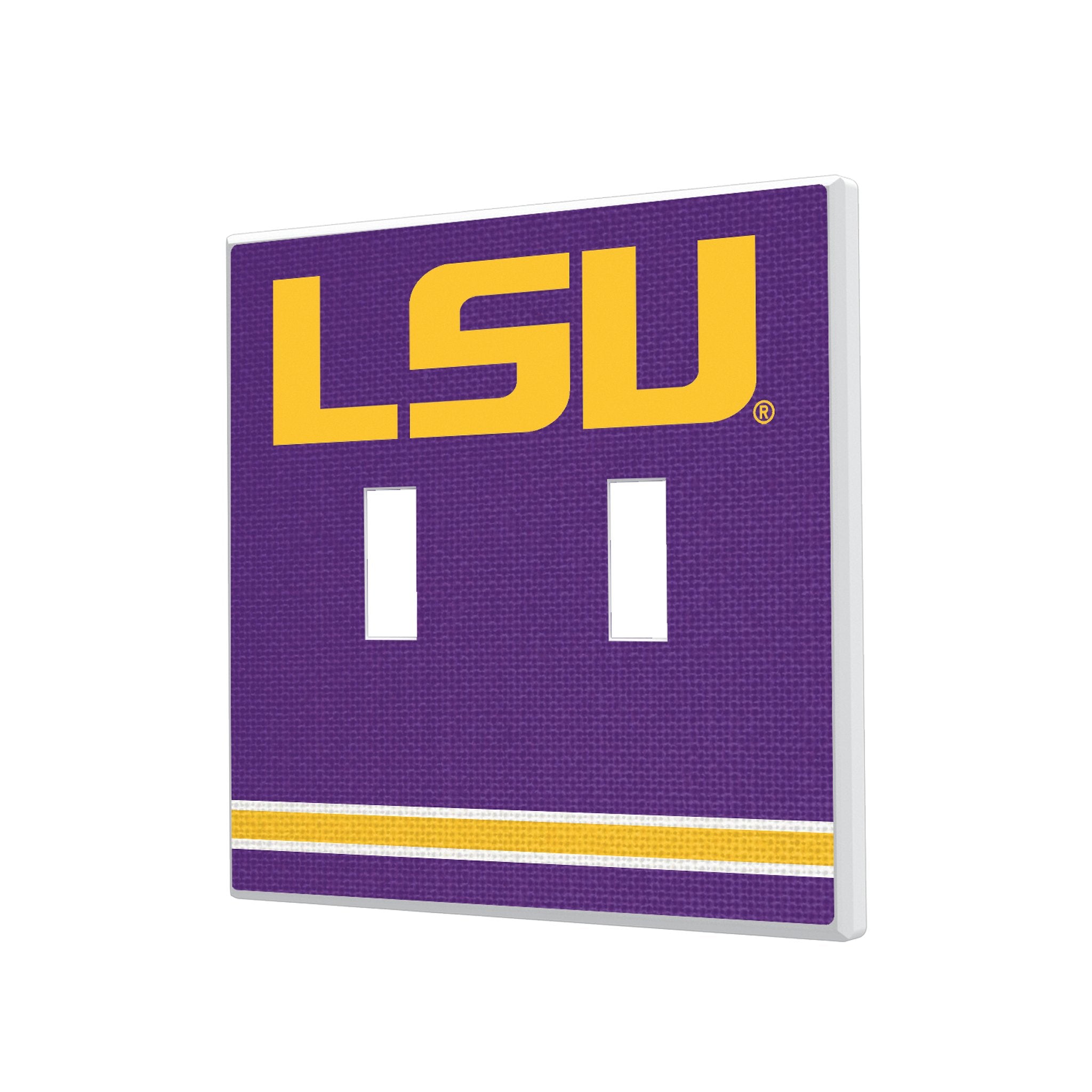 Louisiana State University Tigers Stripe Hidden-Screw Light Switch Plate - Sports Gifts, Sports Memorabilia, Sports Collectibles, Fan Shop