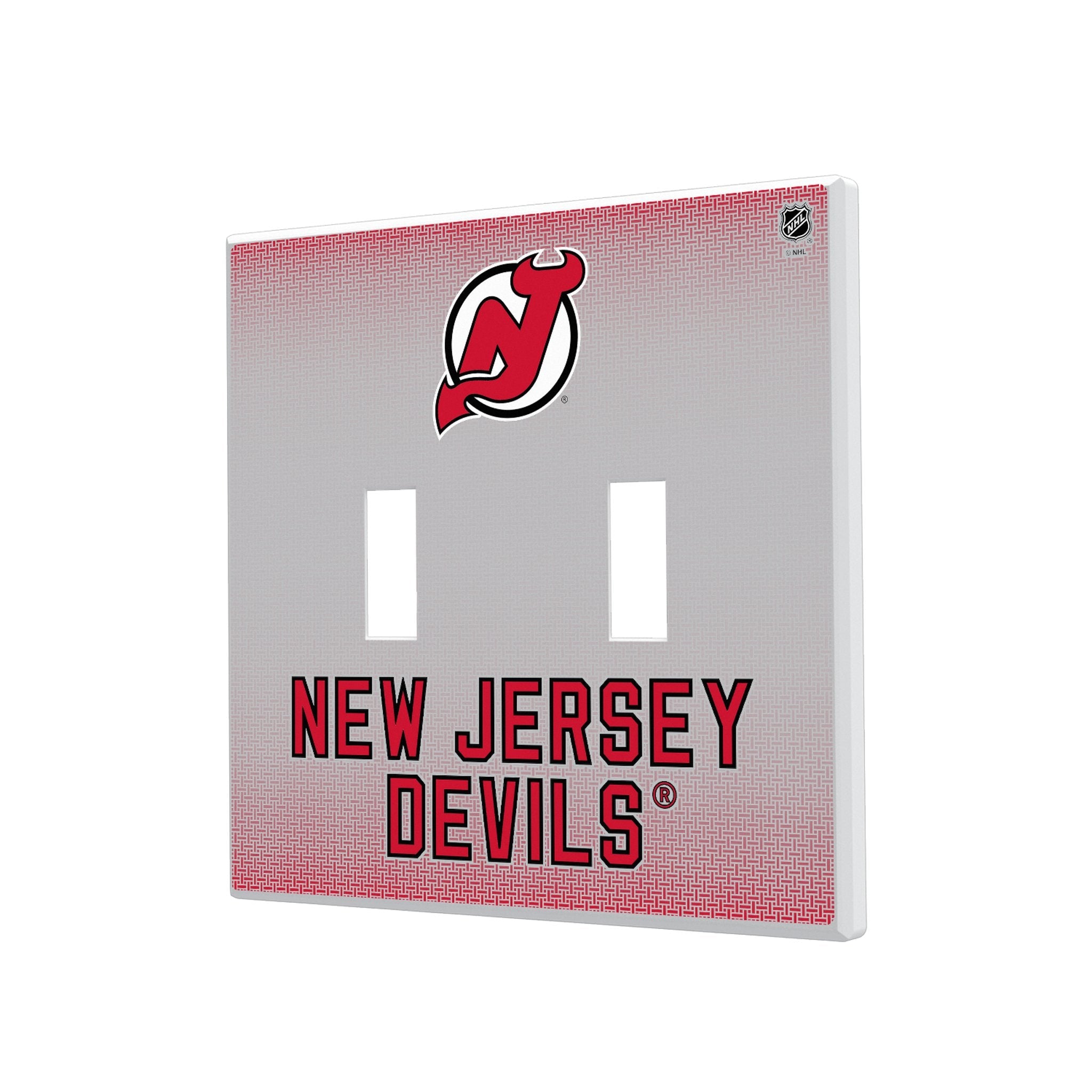 New Jersey Devils Linen Hidden-Screw Light Switch Plate - Sports Gifts, Sports Memorabilia, Sports Collectibles, Fan Shop