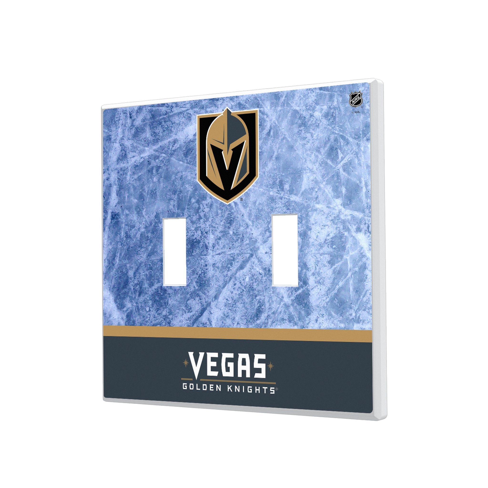 Vegas Golden Knights Ice Wordmark Hidden-Screw Light Switch Plate - Sports Gifts, Sports Memorabilia, Sports Collectibles, Fan Shop