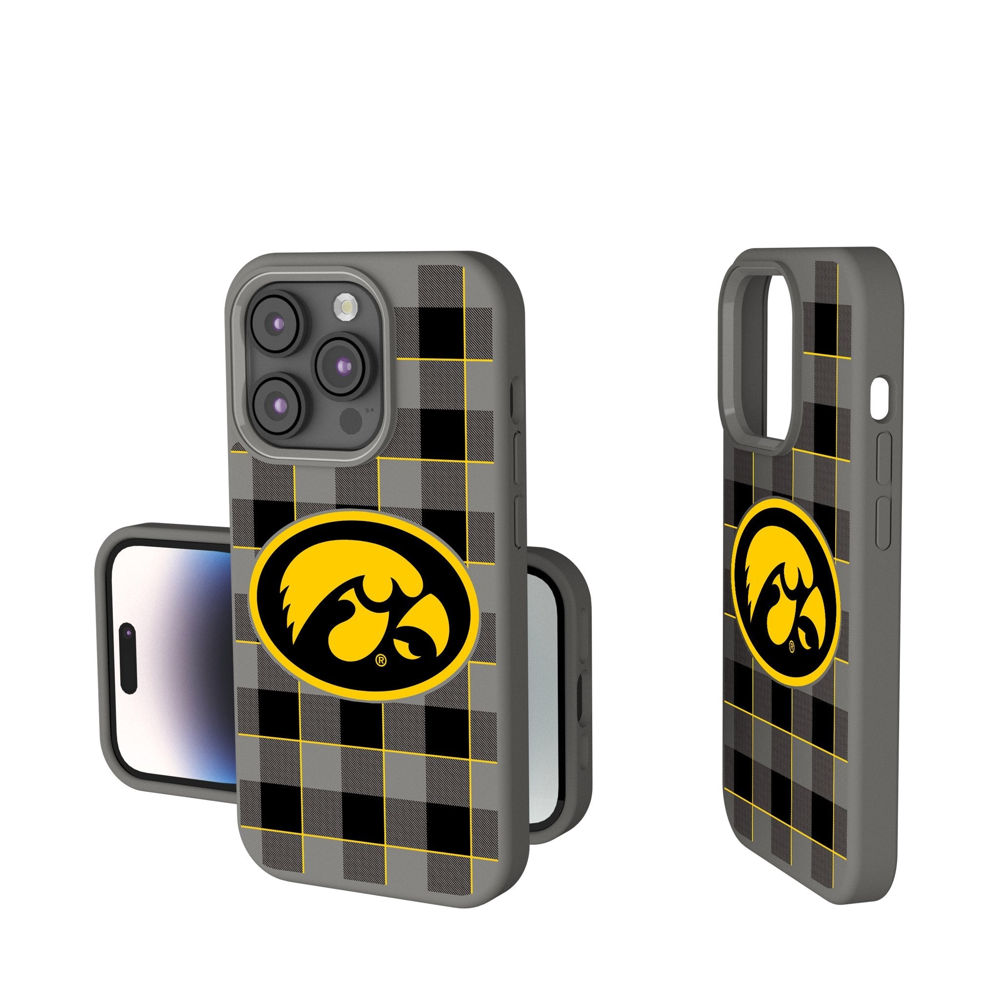 University of Iowa Hawkeyes Plaid Soft Touch Phone Case - Sports Gifts, Sports Memorabilia, Sports Collectibles, Fan Shop
