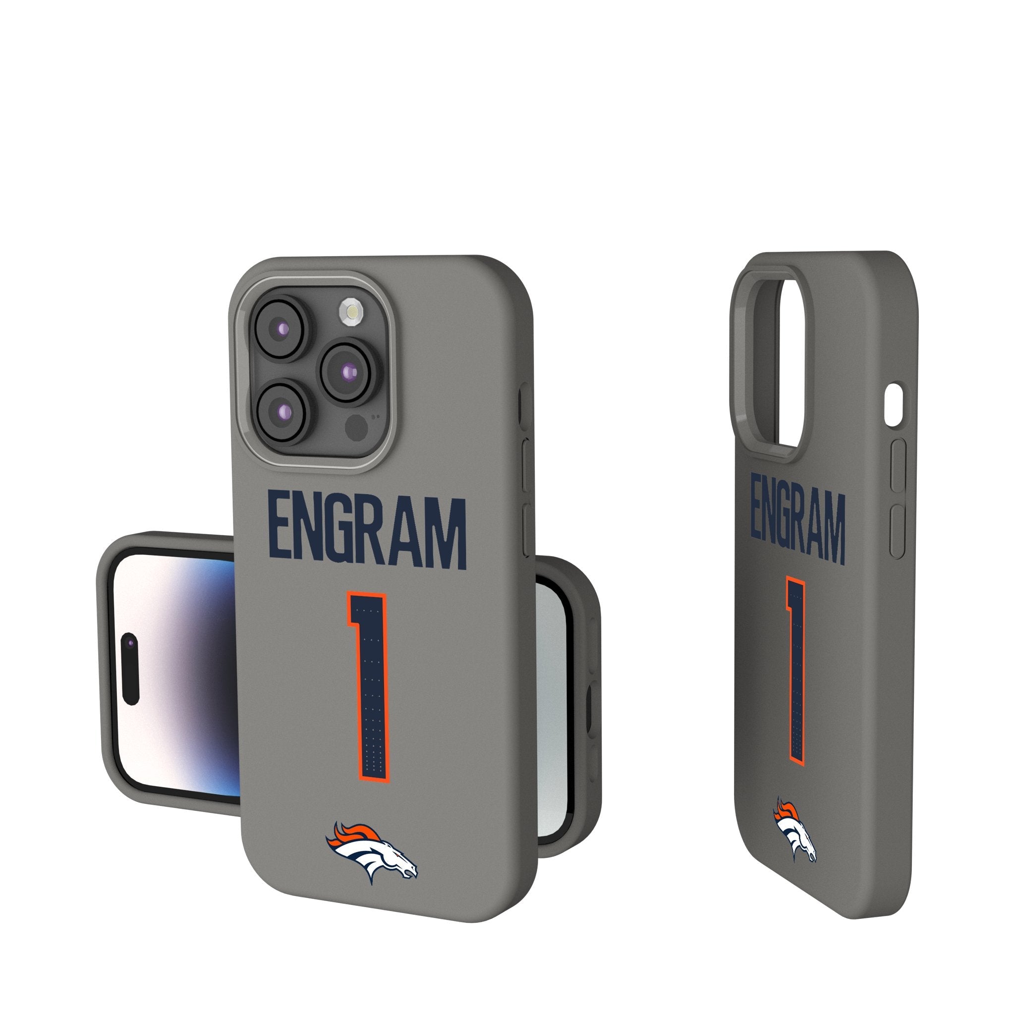 Evan Engram Denver Broncos 1 Game Tactic Soft Touch Phone Case for Apple iPhone - Sports Gifts, Sports Memorabilia, Sports Collectibles, Fan Shop