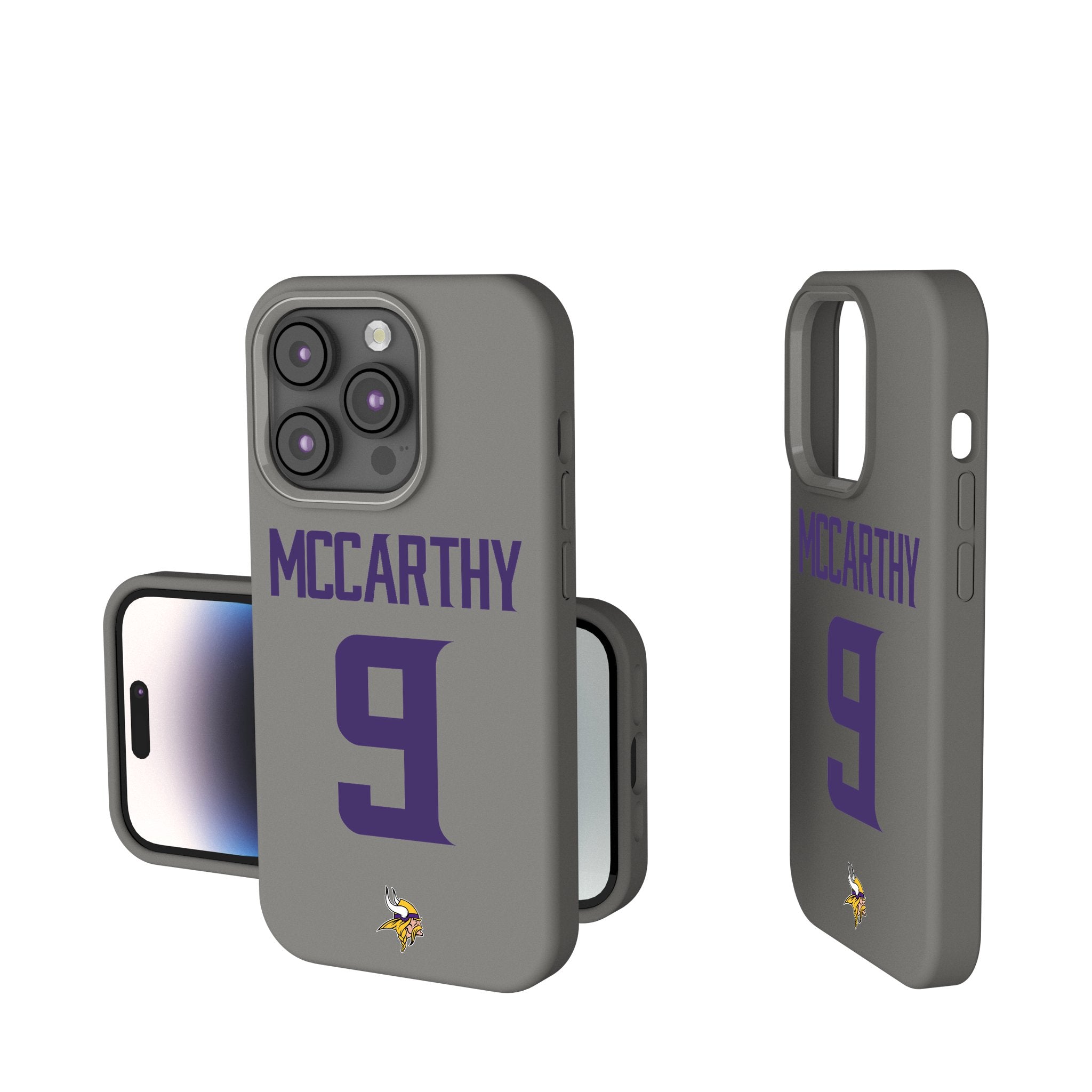 J.J. McCarthy Minnesota Vikings 9 Game Tactic Soft Touch Phone Case for Apple iPhone - Sports Gifts, Sports Memorabilia, Sports Collectibles, Fan Shop
