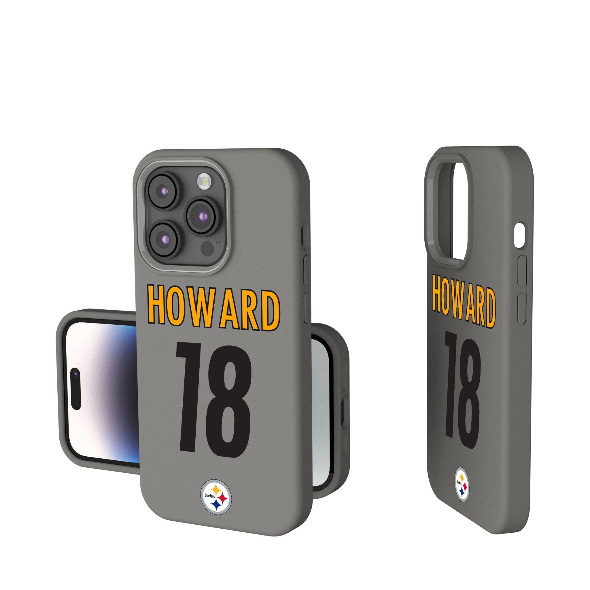 Will Howard Pittsburgh Steelers 18 Game Tactic Soft Touch Phone Case for Apple iPhone - Sports Gifts, Sports Memorabilia, Sports Collectibles, Fan Shop