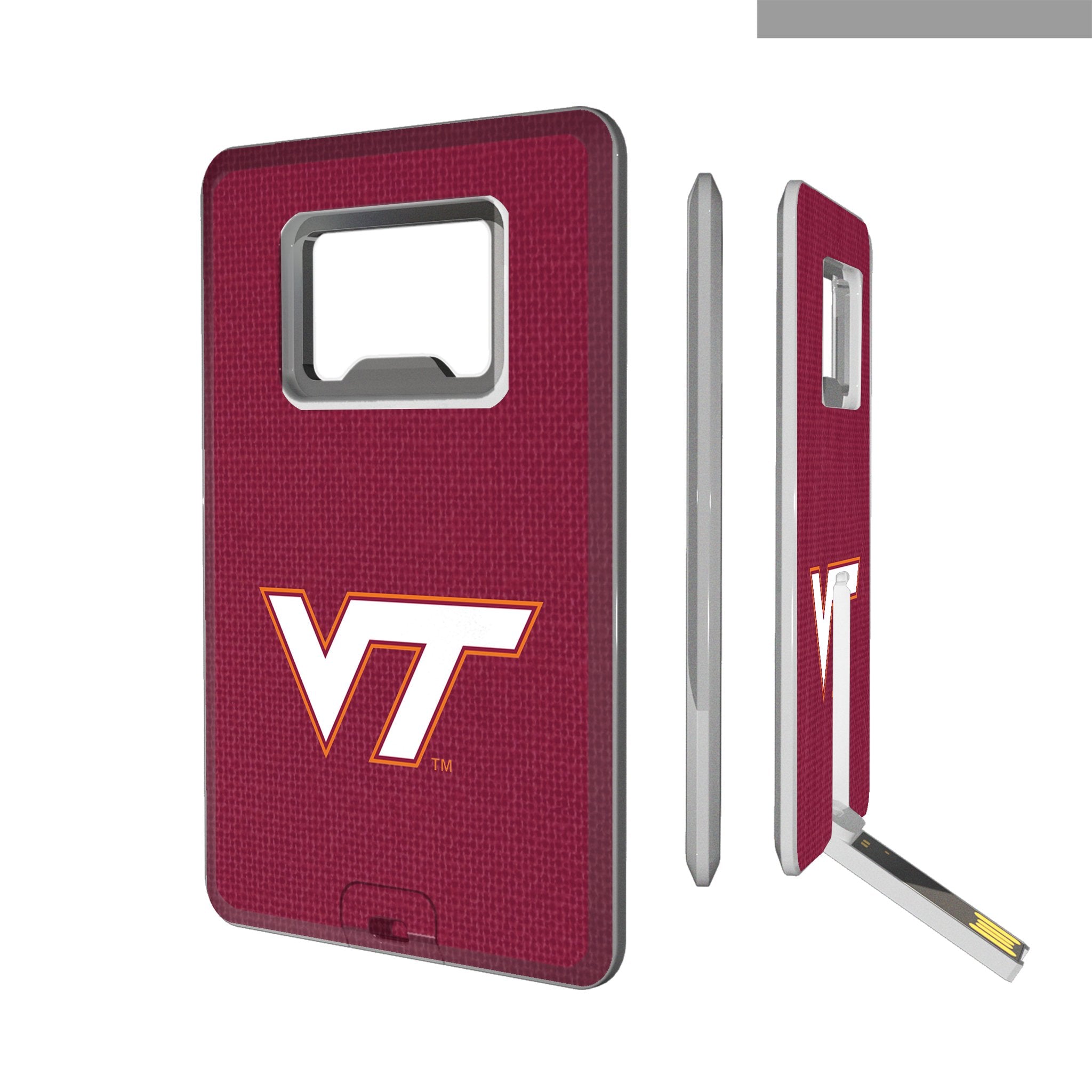 Virginia Tech Hokies Solid Credit Card USB Drive with Bottle Opener 32GB - Sports Gifts, Sports Memorabilia, Sports Collectibles, Fan Shop