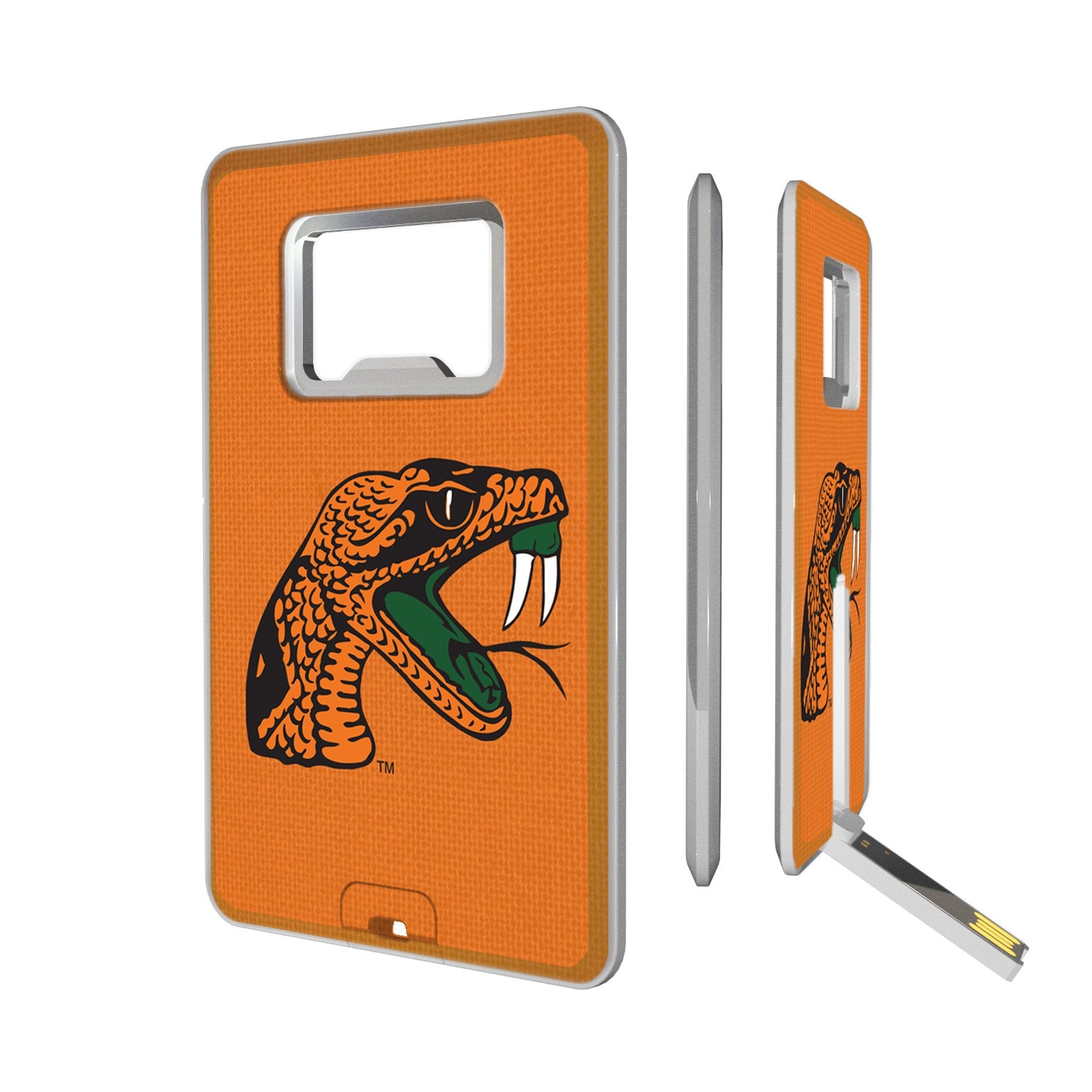 Florida A&M University Rattlers Solid Credit Card USB Drive with Bottle Opener 32GB - Sports Gifts, Sports Memorabilia, Sports Collectibles, Fan Shop