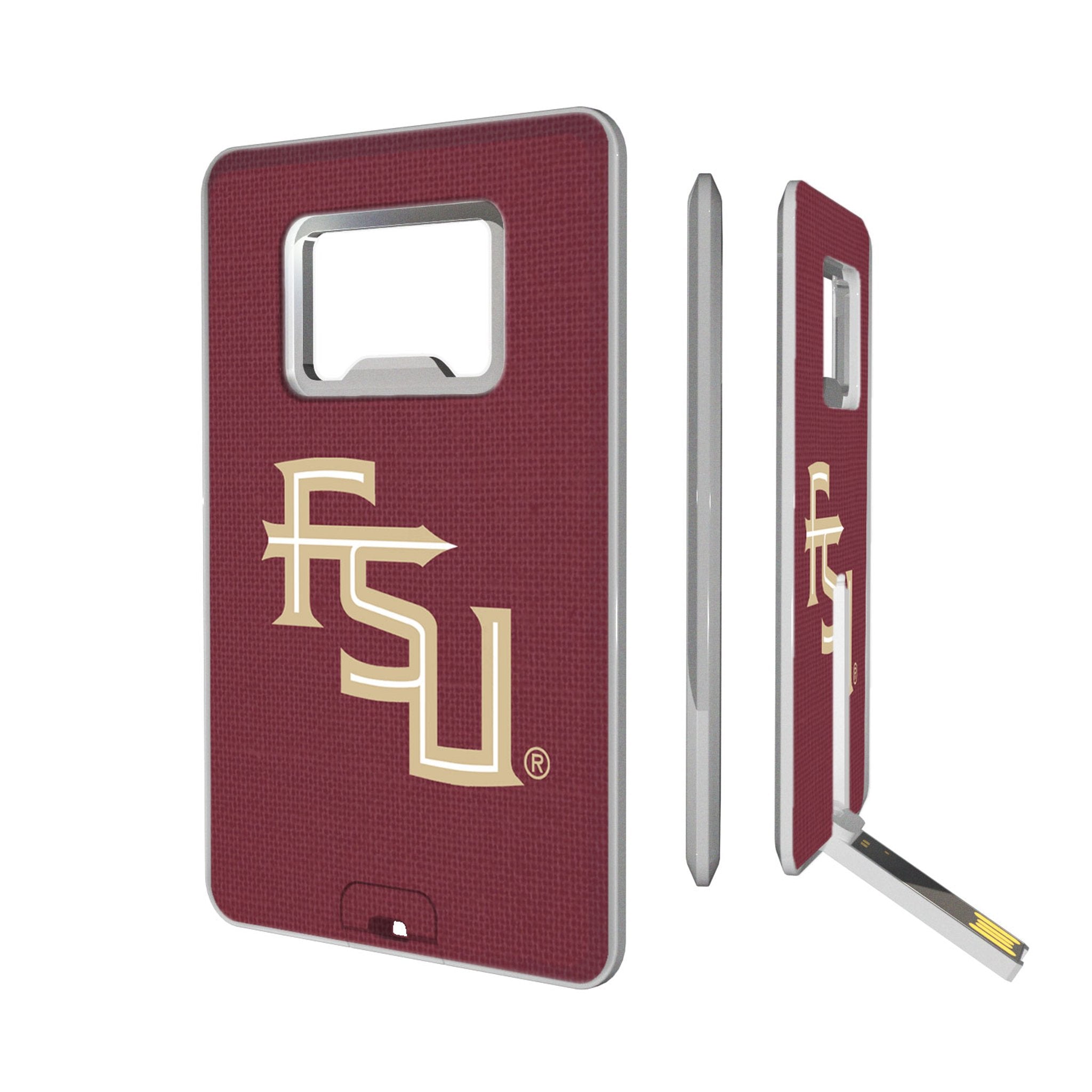 Florida State University Seminoles Athletic Wordmark Solid Credit Card USB Drive with Bottle Opener 32GB - Sports Gifts, Sports Memorabilia, Sports Collectibles, Fan Shop