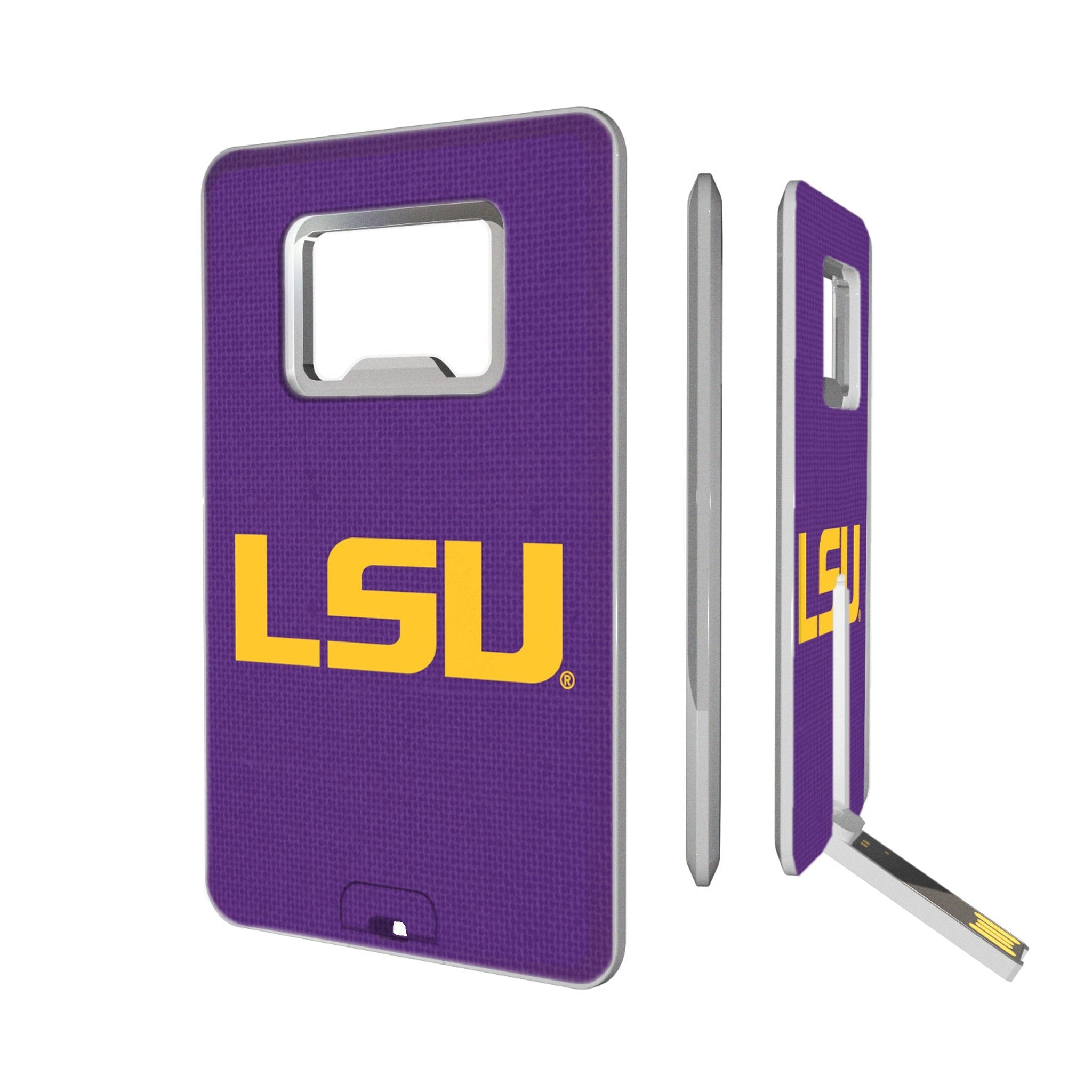 Louisiana State University Tigers Solid Credit Card USB Drive with Bottle Opener 32GB - Sports Gifts, Sports Memorabilia, Sports Collectibles, Fan Shop