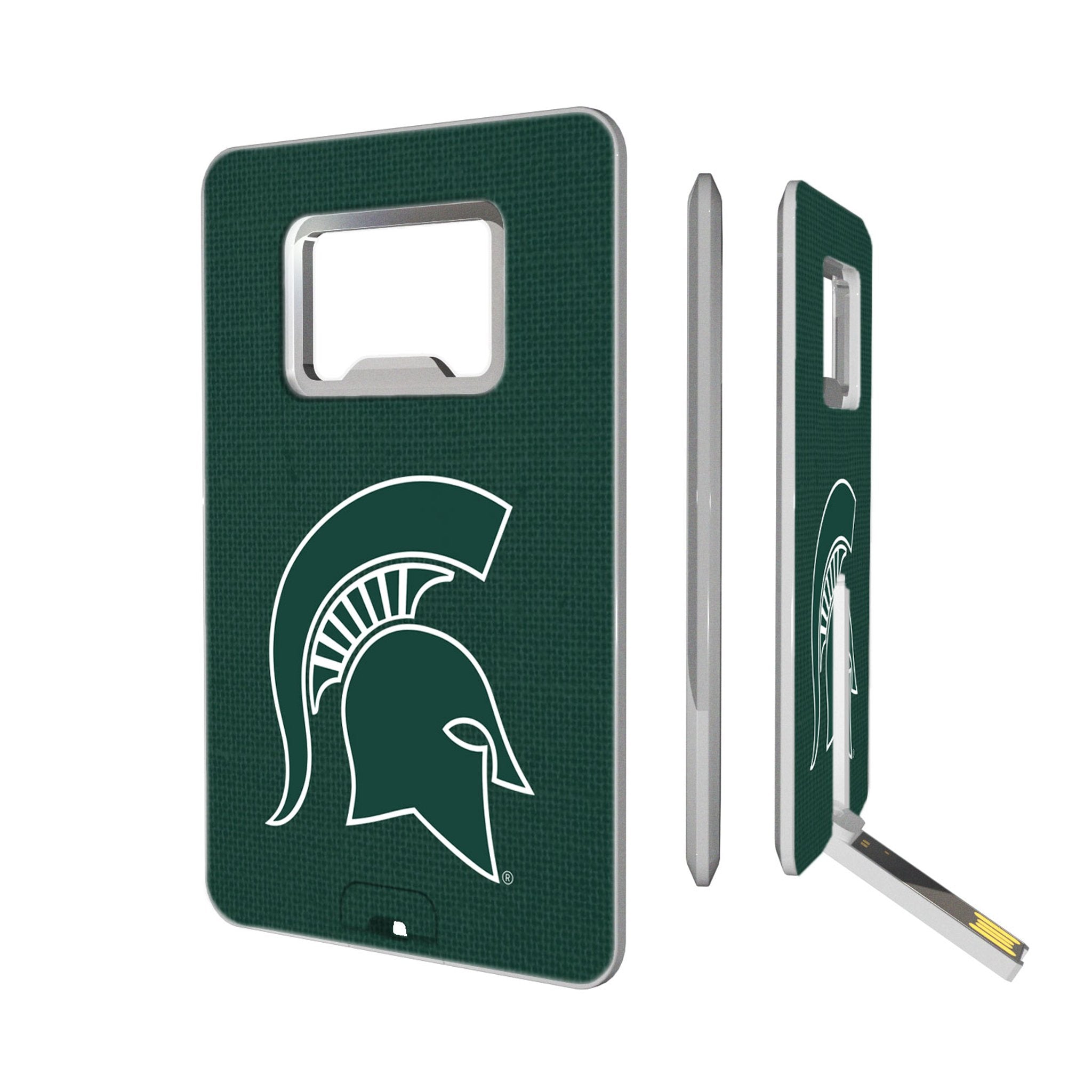 Michigan State University Spartans Solid Credit Card USB Drive with Bottle Opener 32GB - Sports Gifts, Sports Memorabilia, Sports Collectibles, Fan Shop