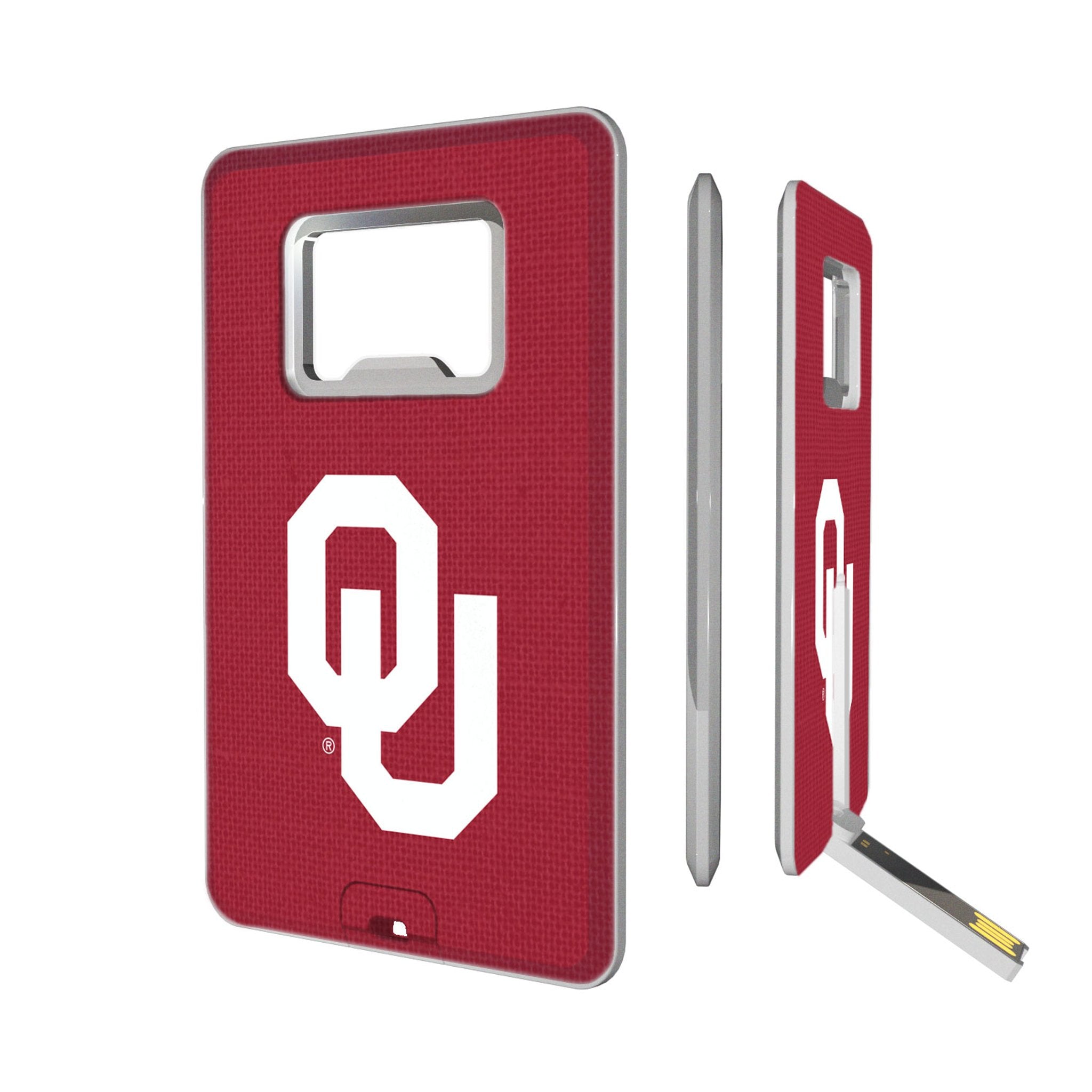 University of Oklahoma Sooners Solid Credit Card USB Drive with Bottle Opener 32GB - Sports Gifts, Sports Memorabilia, Sports Collectibles, Fan Shop