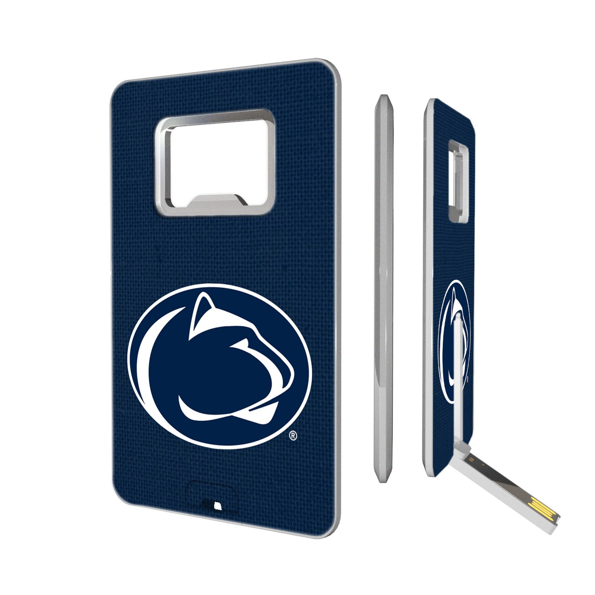 Pennsylvania State University Nittany Lions Solid Credit Card USB Drive with Bottle Opener 32GB - Sports Gifts, Sports Memorabilia, Sports Collectibles, Fan Shop